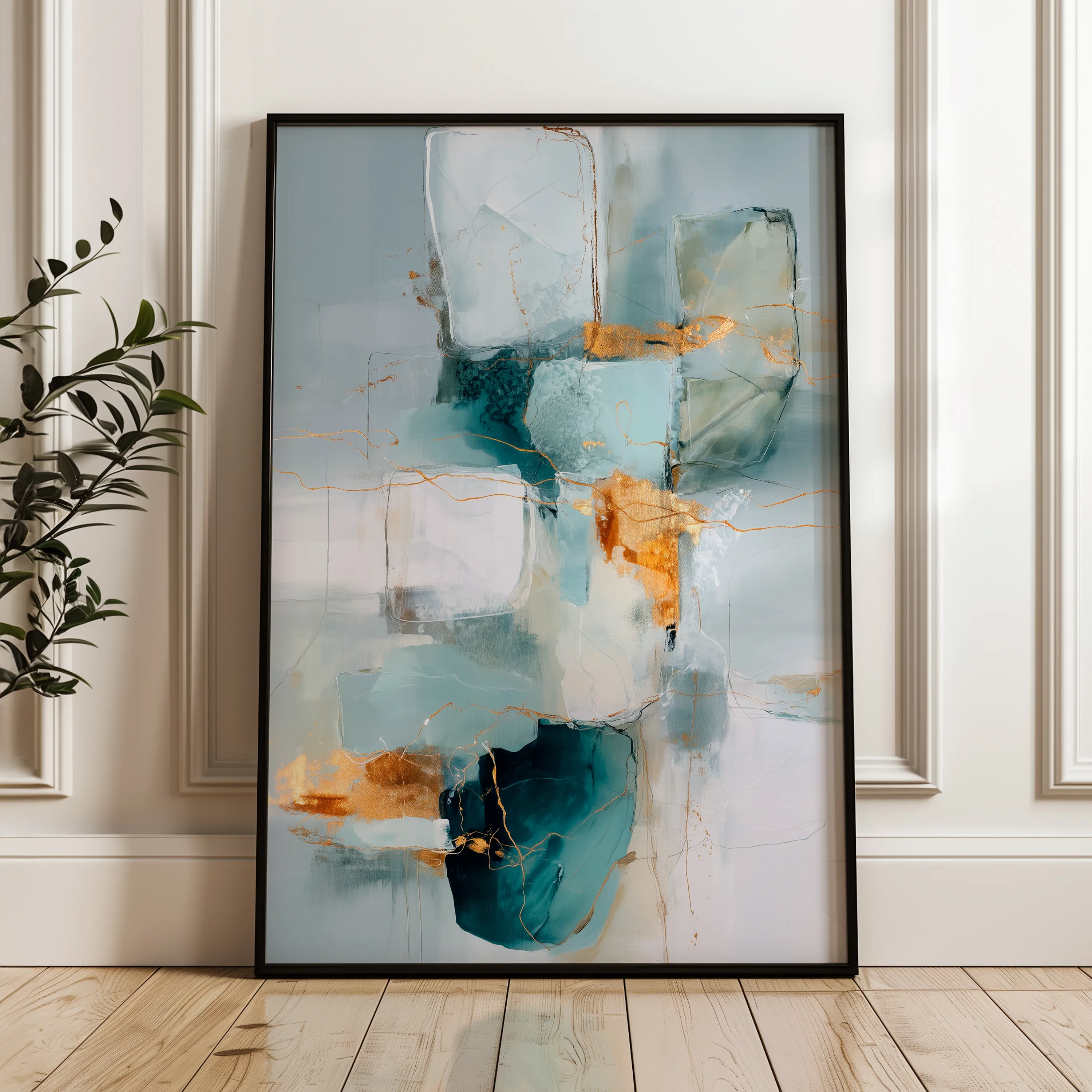 Abstract 2029 Canvas Art 60 x 40 cm / Black