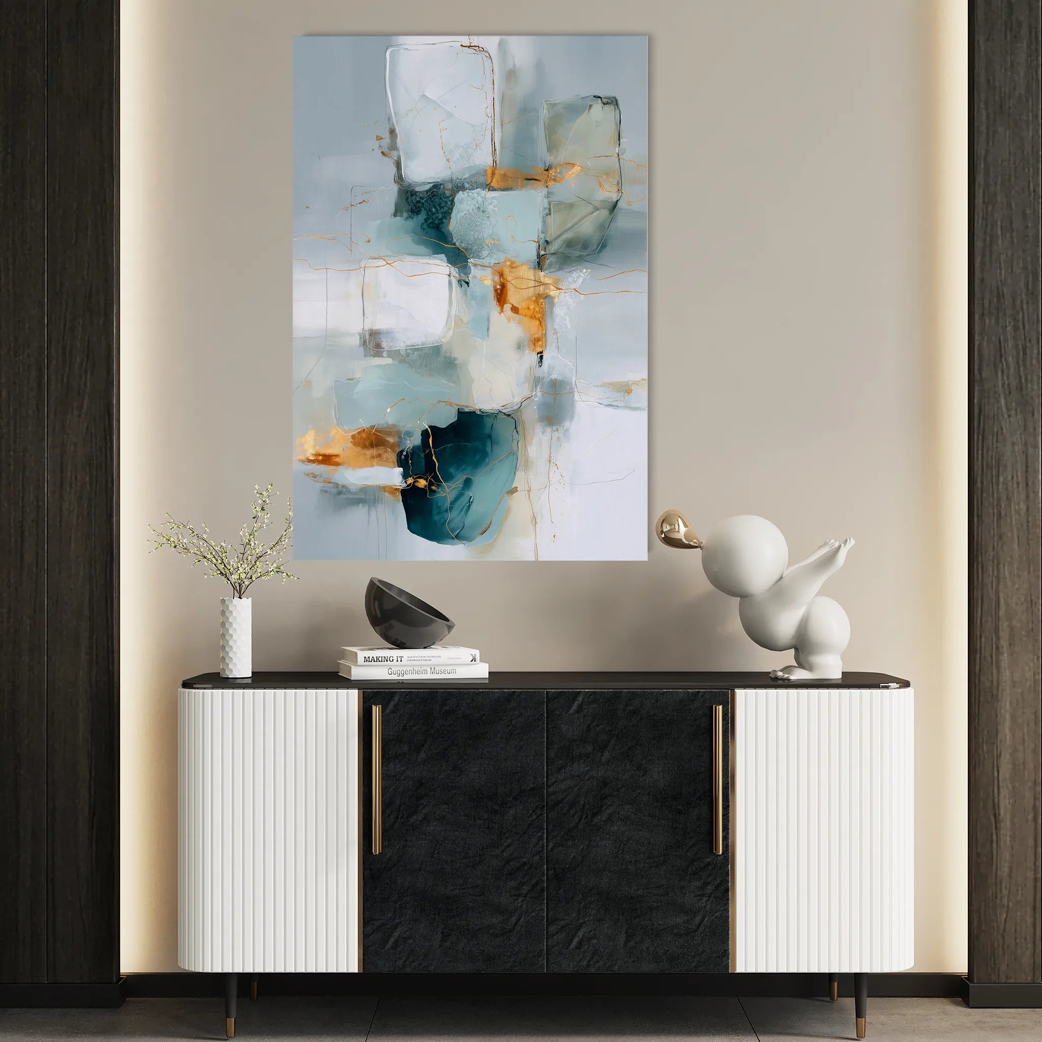 Abstract 2029 Canvas Art 60 x 40 cm / Black