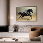 Horses 203 Canvas Art 60 x 40 cm / Black
