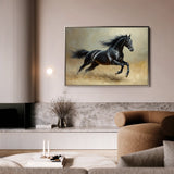 Horses 203 Canvas Art 60 x 40 cm / Black