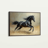 Horses 203 Canvas Art 60 x 40 cm / Black