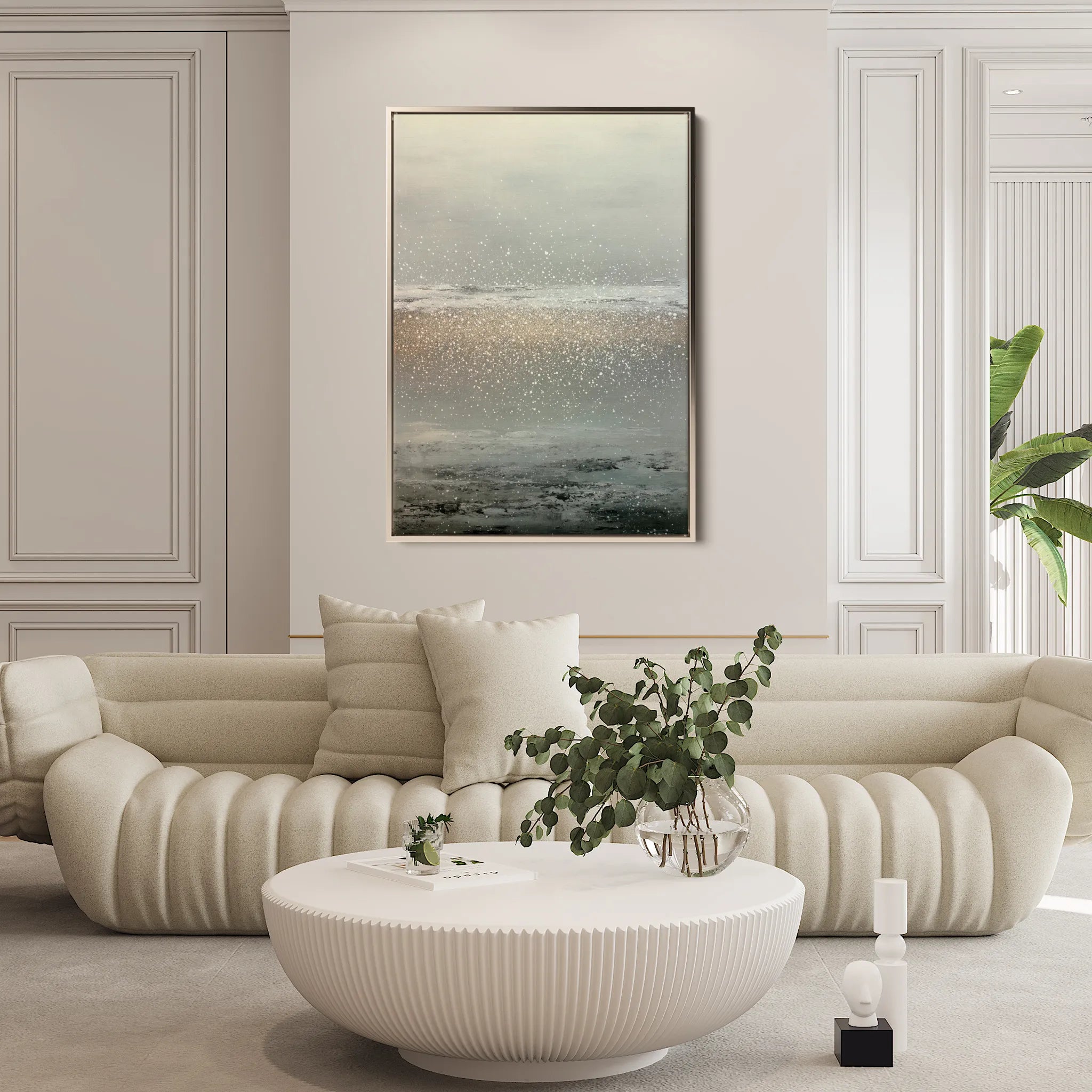 Abstract 2030 Canvas Art 60 x 40 cm / Black