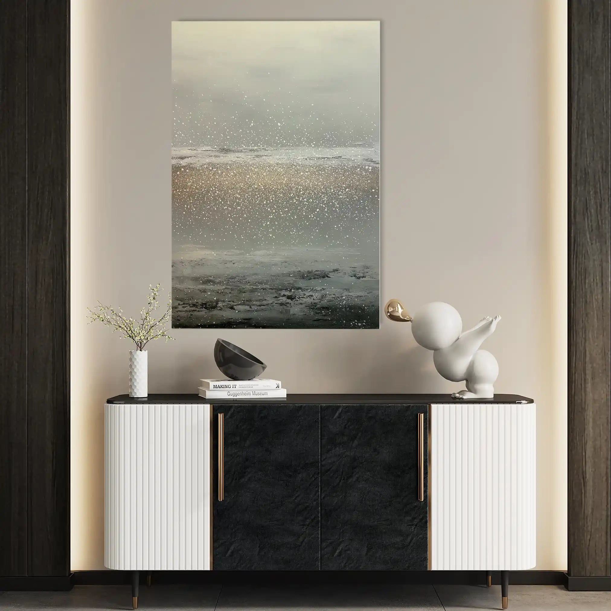 Abstract 2030 Canvas Art 60 x 40 cm / Black