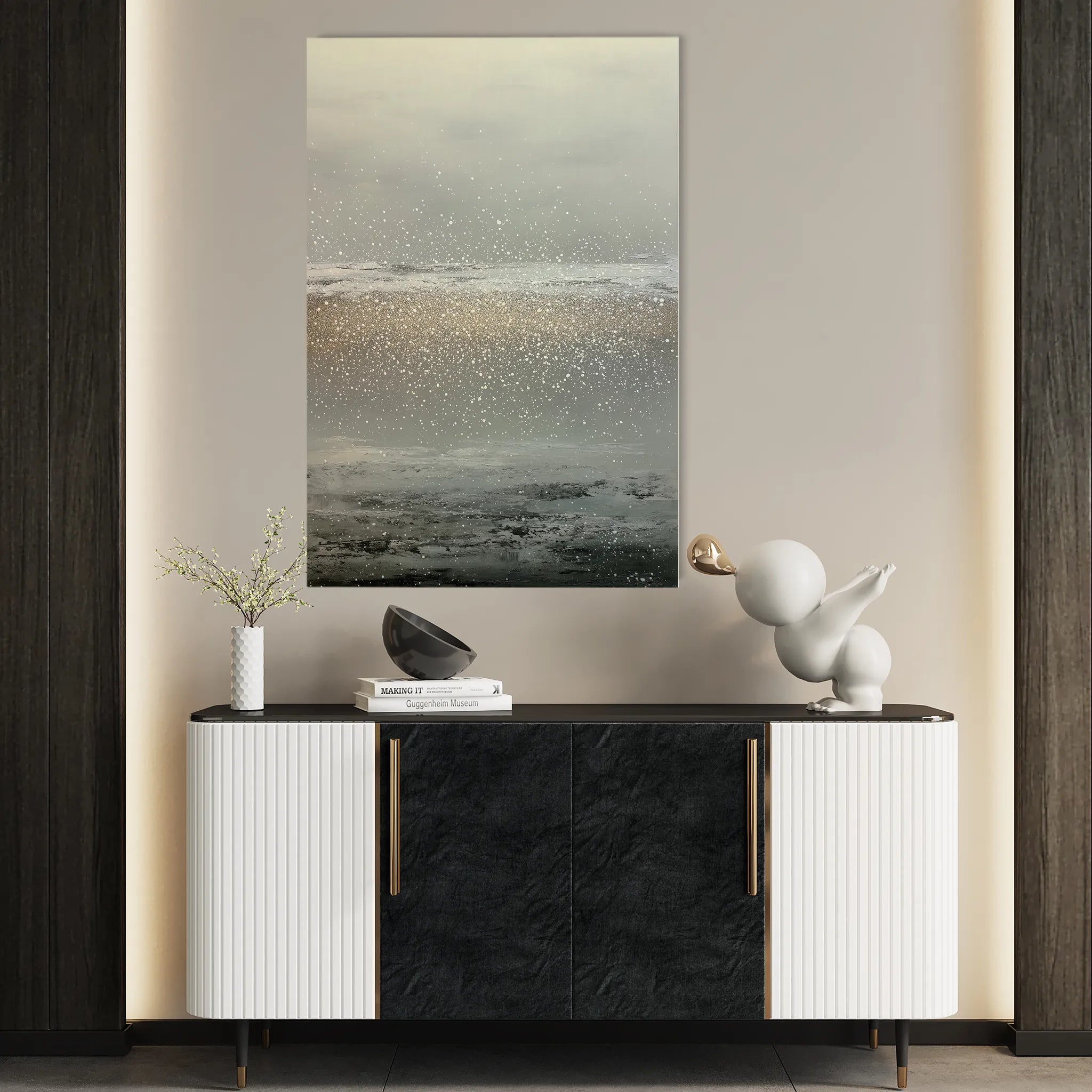 Abstract 2030 Canvas Art 60 x 40 cm / Black