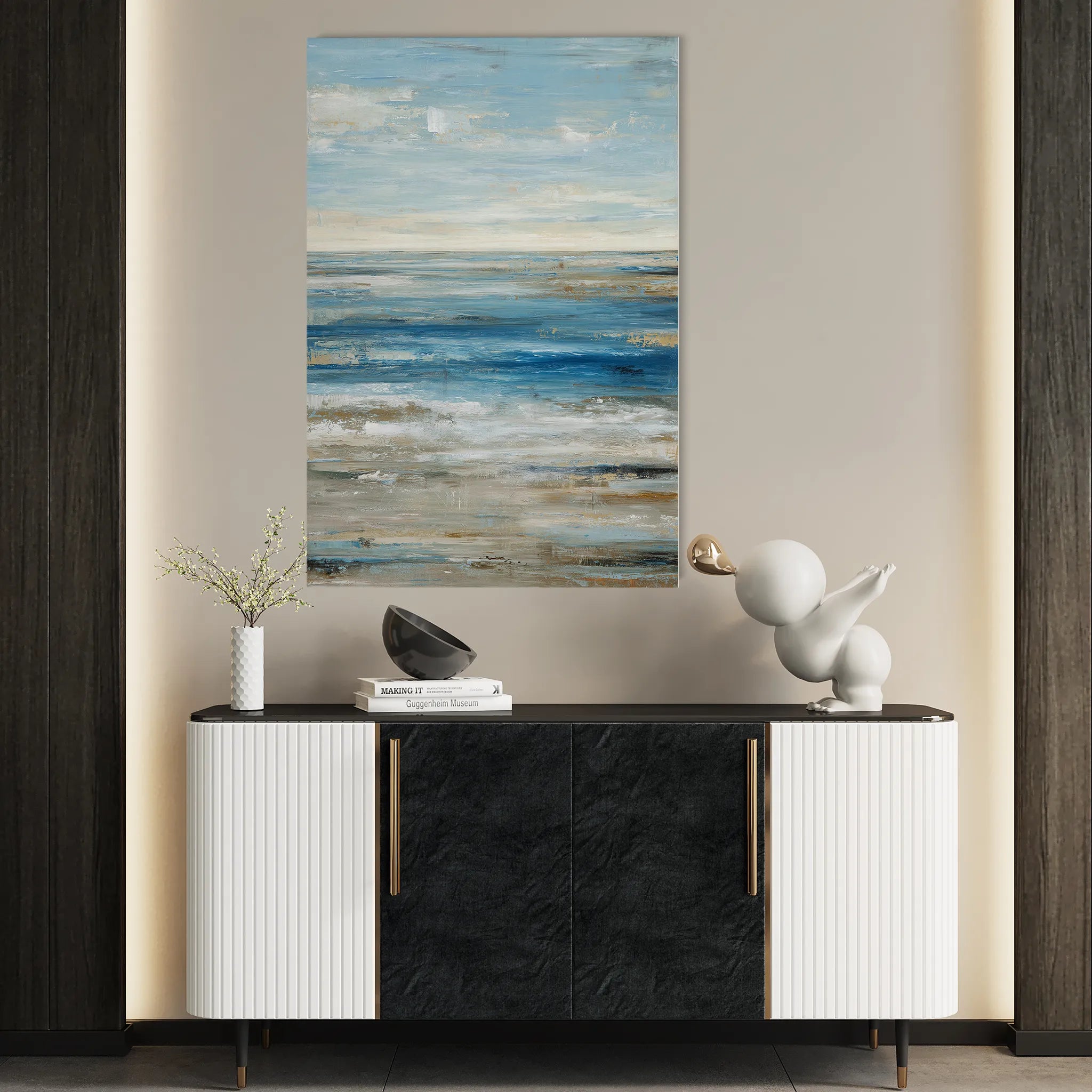 Abstract 2034 Canvas Art 60 x 40 cm / Black