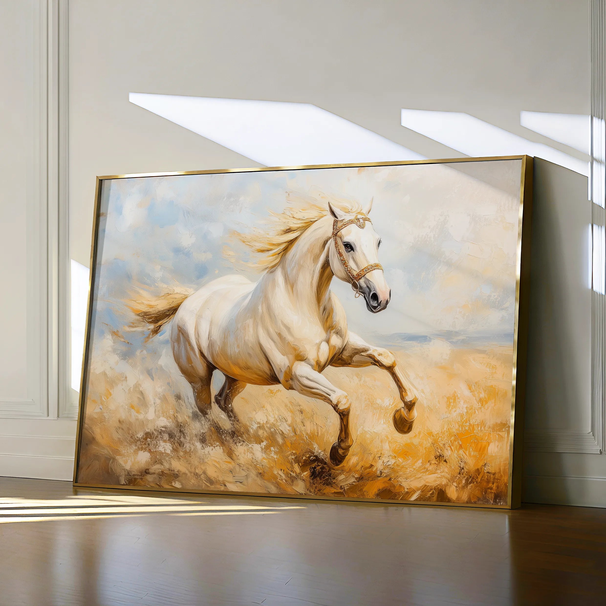 Horses 204 Canvas Art 60 x 40 cm / Black
