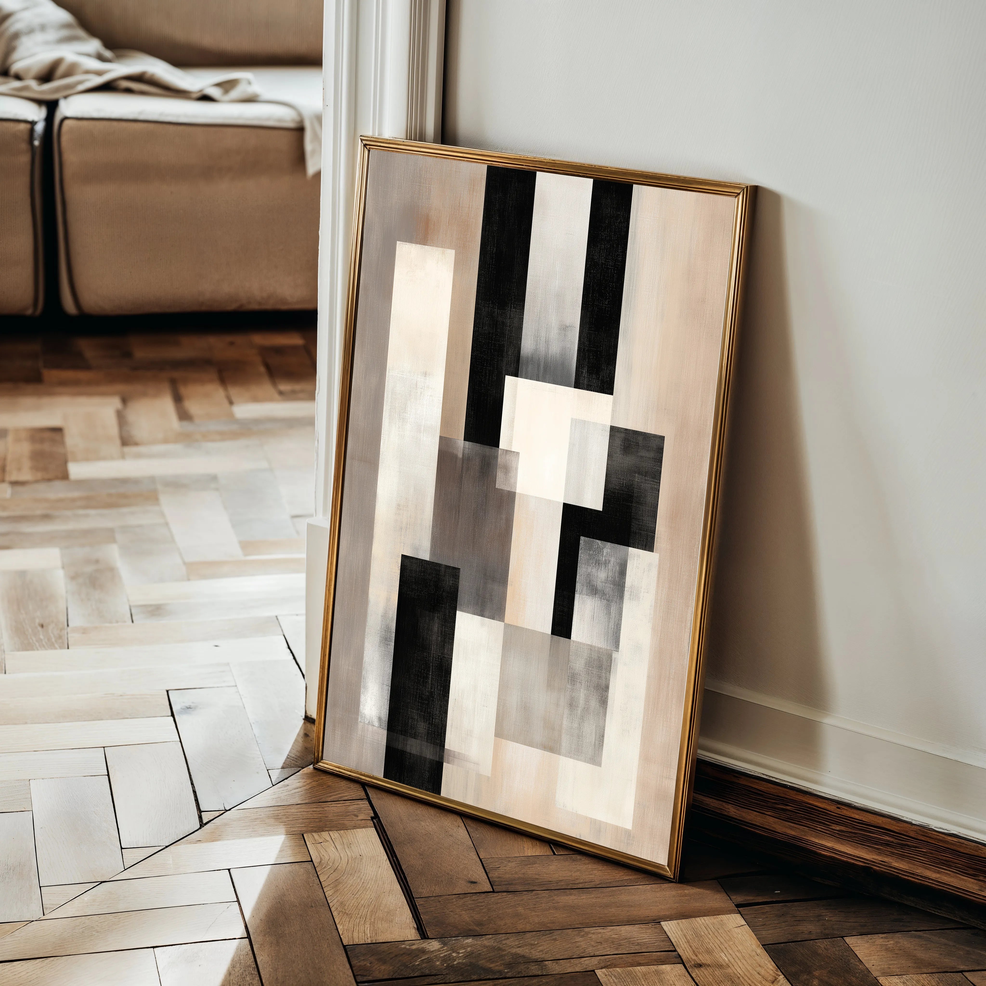 Abstract 2045 Canvas Art 60 x 40 cm / Black