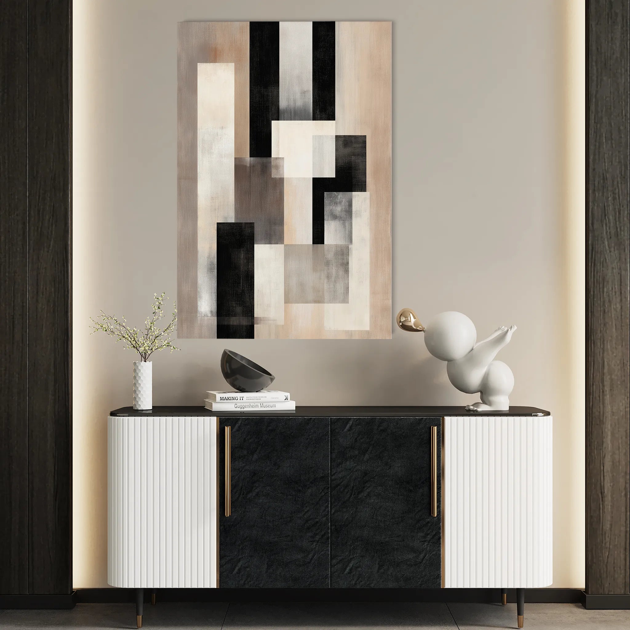Abstract 2045 Canvas Art 60 x 40 cm / Black