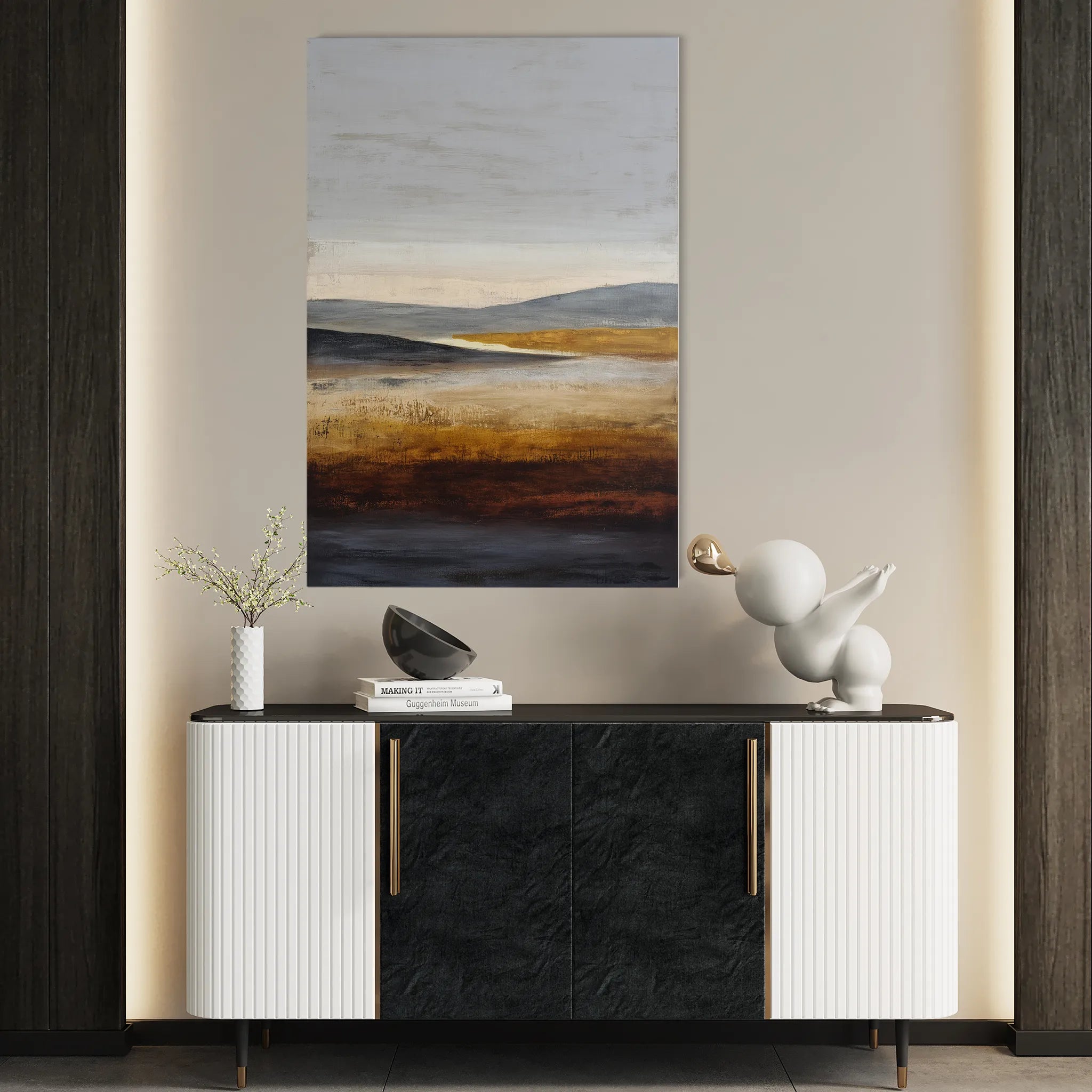 Abstract 2046 Canvas Art 60 x 40 cm / Black