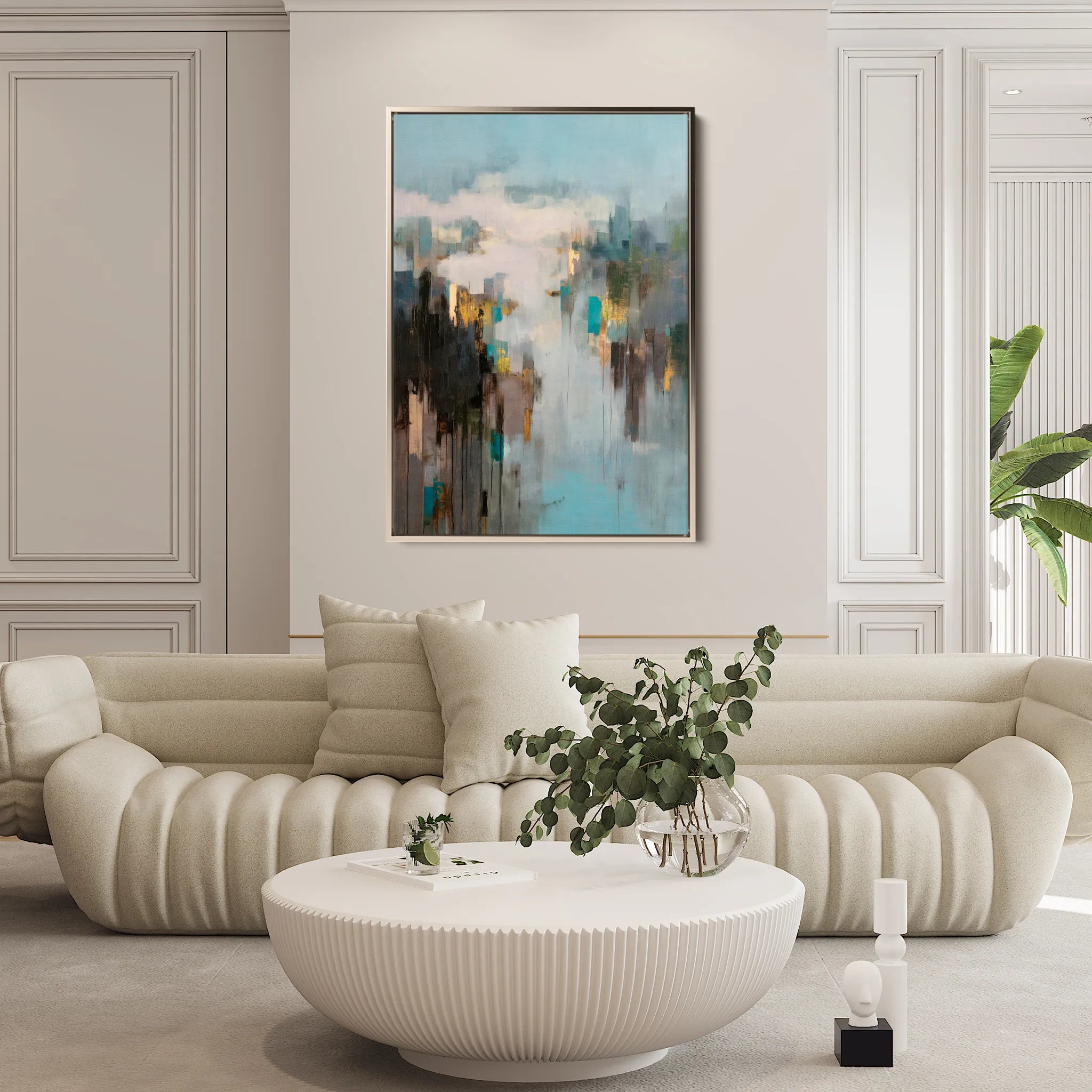 Abstract 2048 Canvas Art 60 x 40 cm / Black