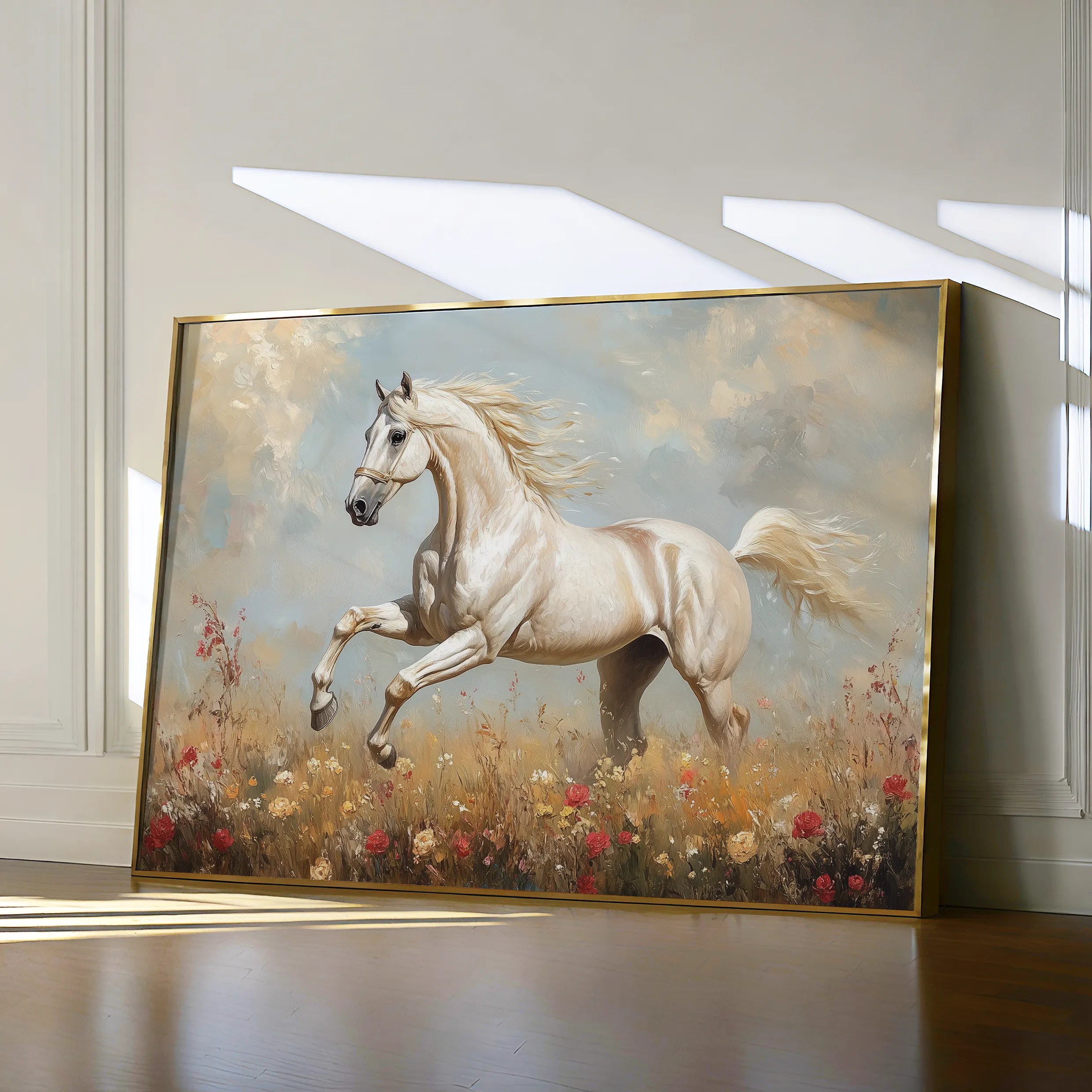 Horses 205 Canvas Art 60 x 40 cm / Black