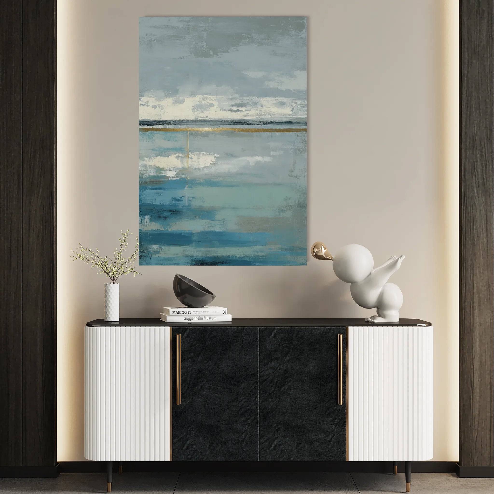 Abstract 2051 Canvas Art 60 x 40 cm / Black