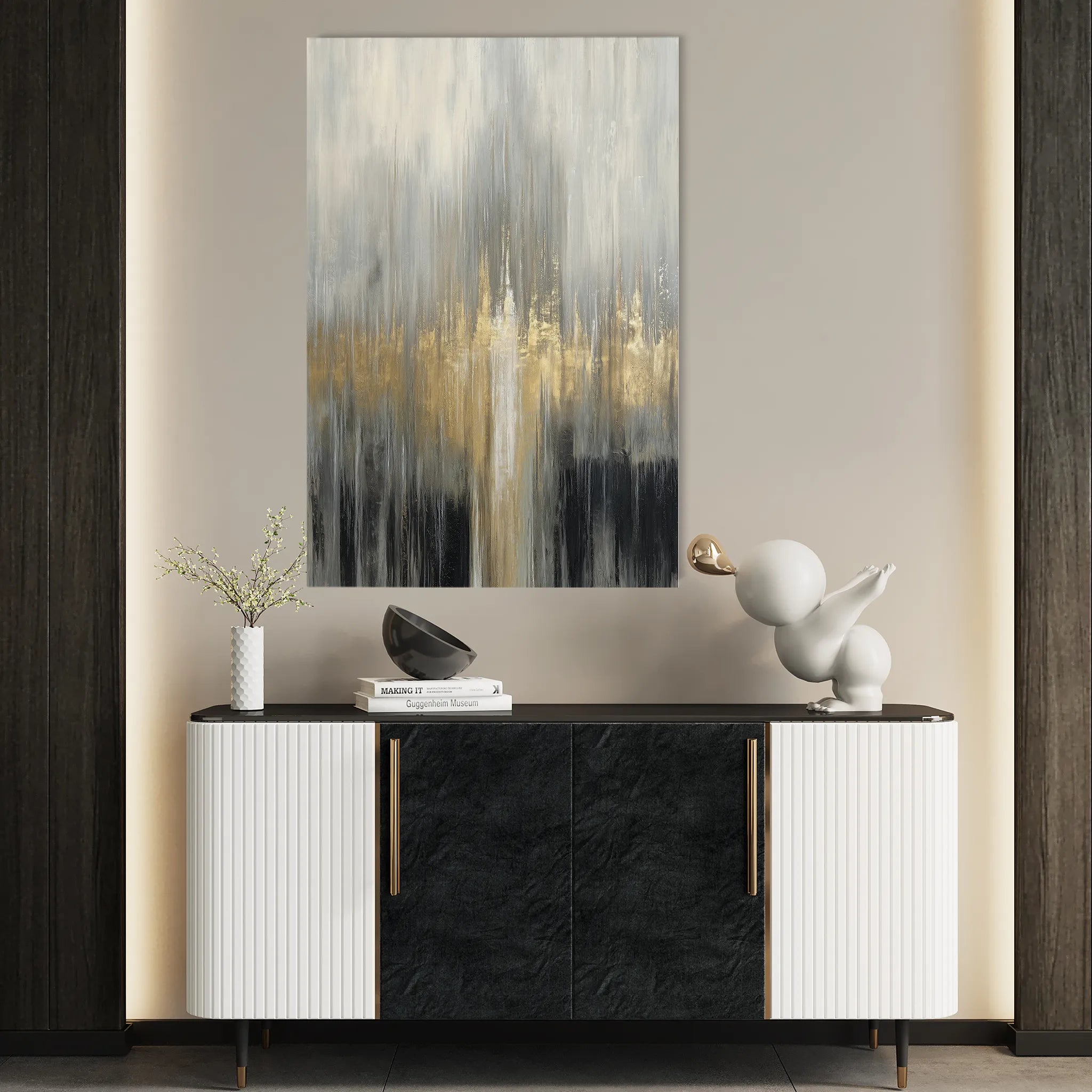 Abstract 2058 Canvas Art 60 x 40 cm / Black