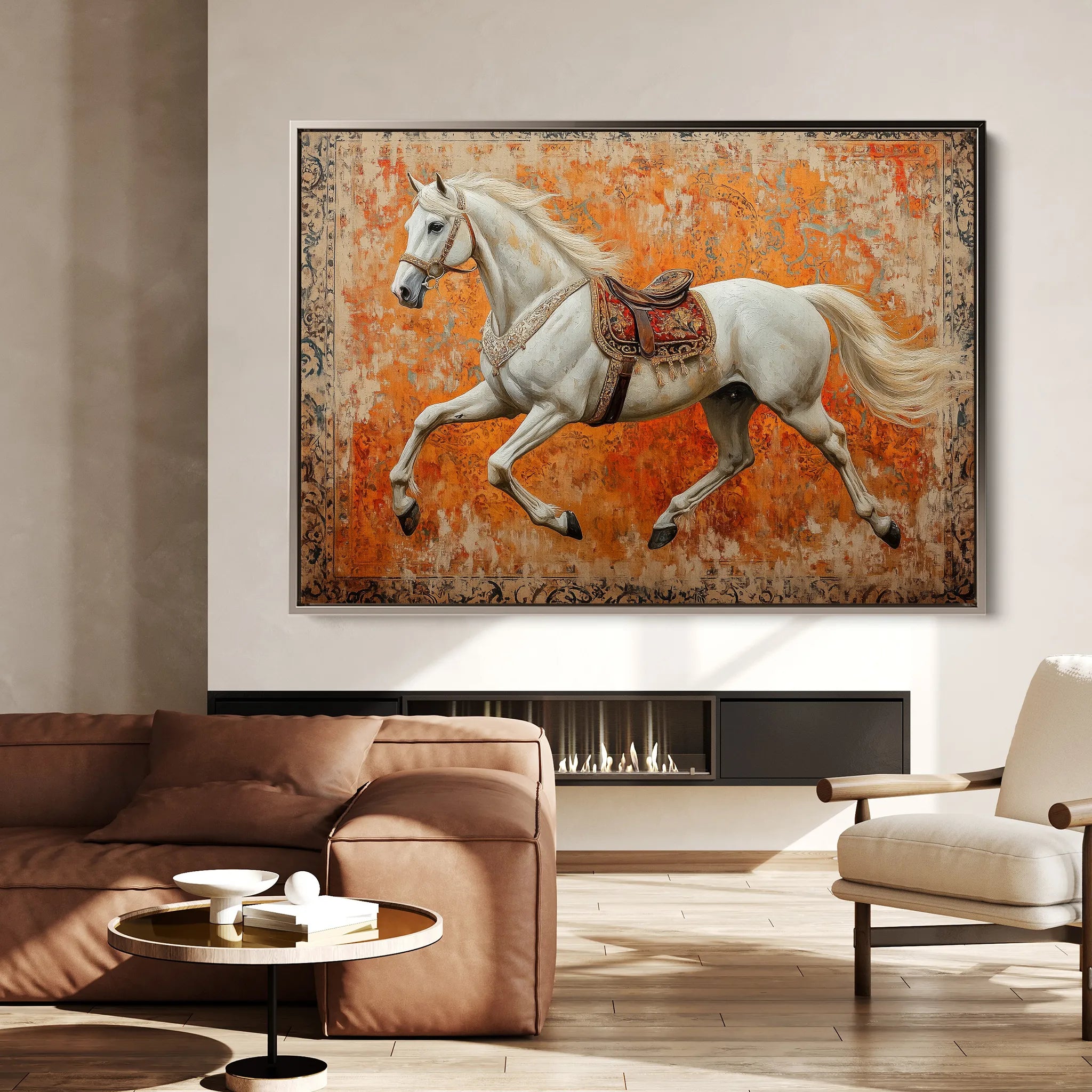 Horses 206 Canvas Art 60 x 40 cm / Black