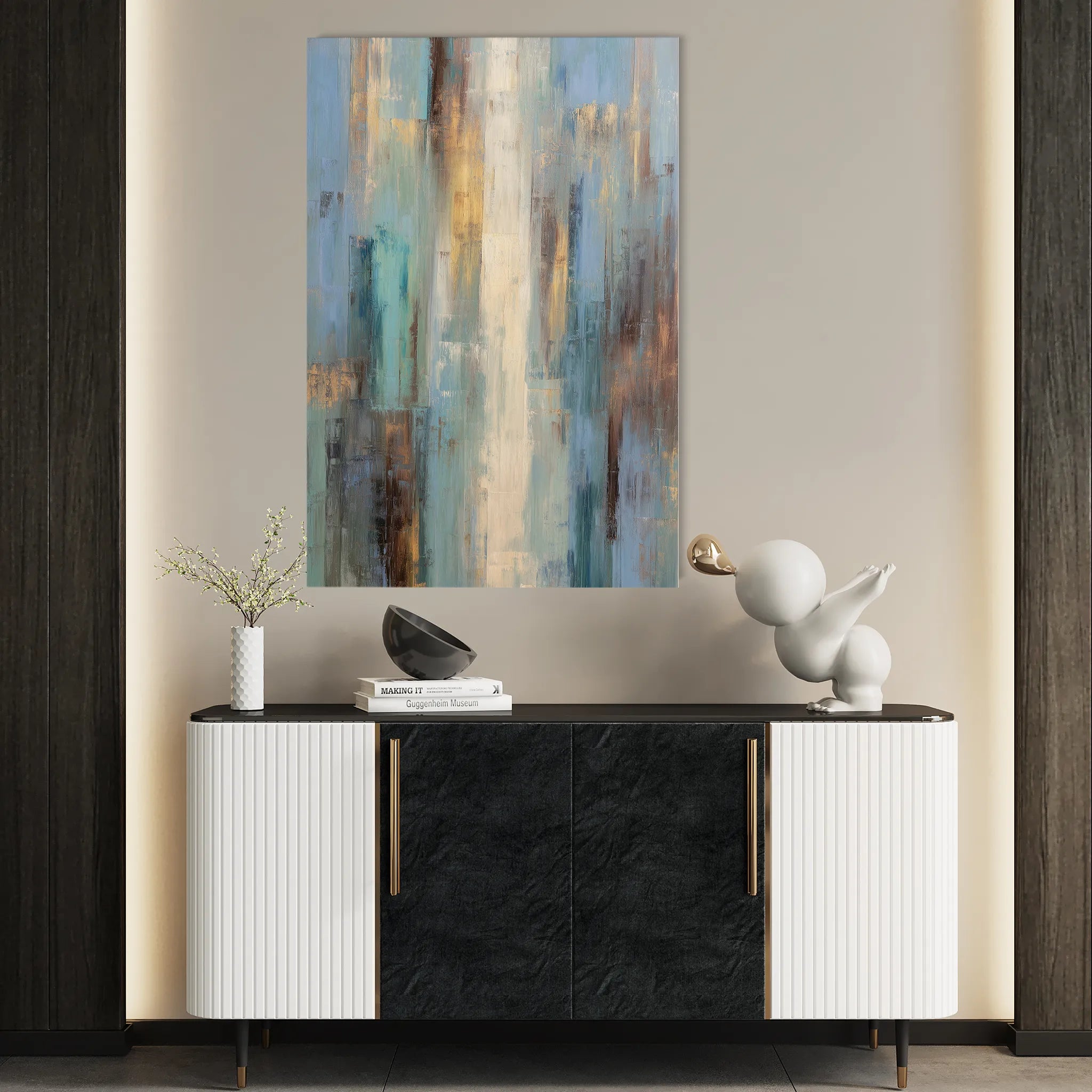 Abstract 2060 Canvas Art 60 x 40 cm / Black