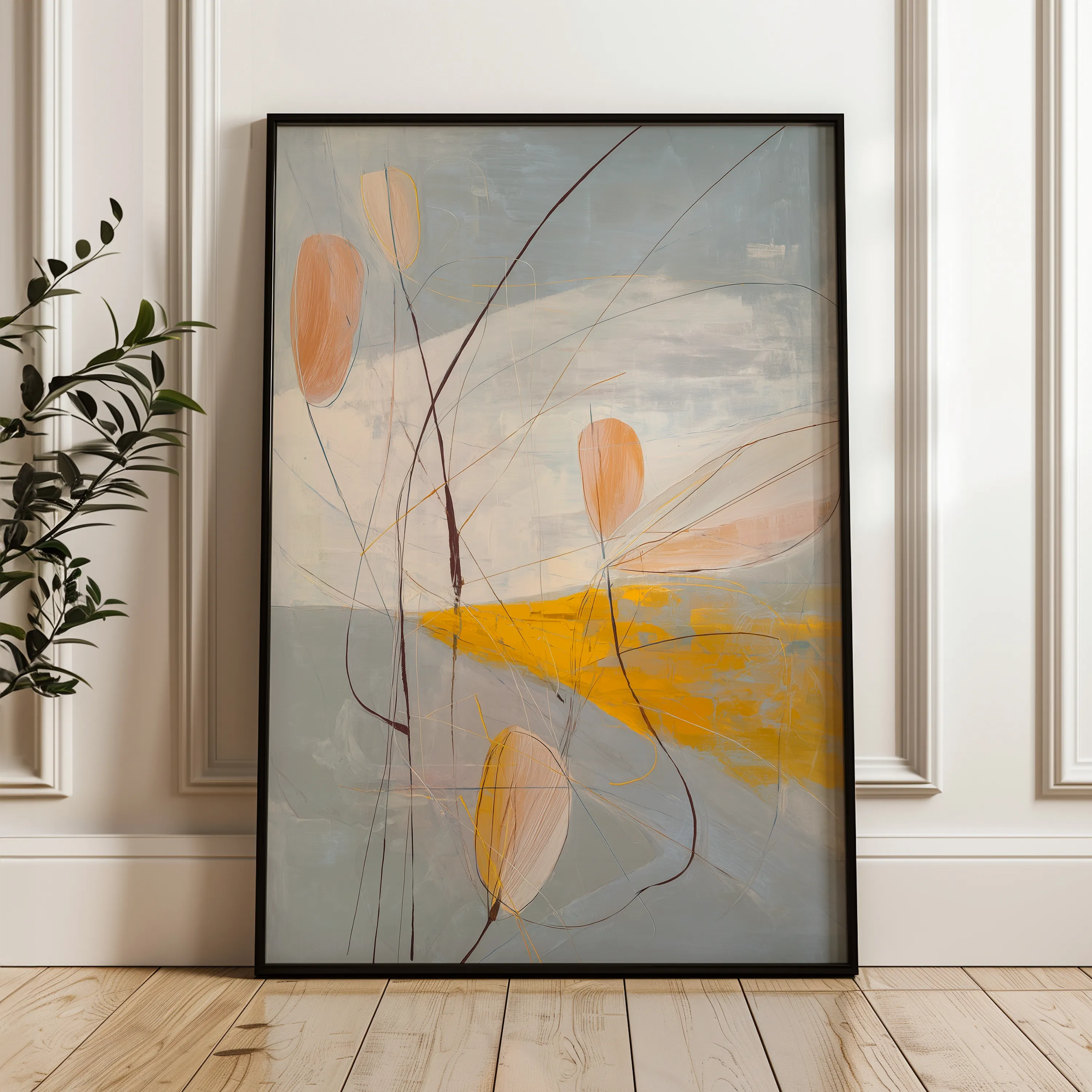 Abstract 2066 Canvas Art 60 x 40 cm / Black