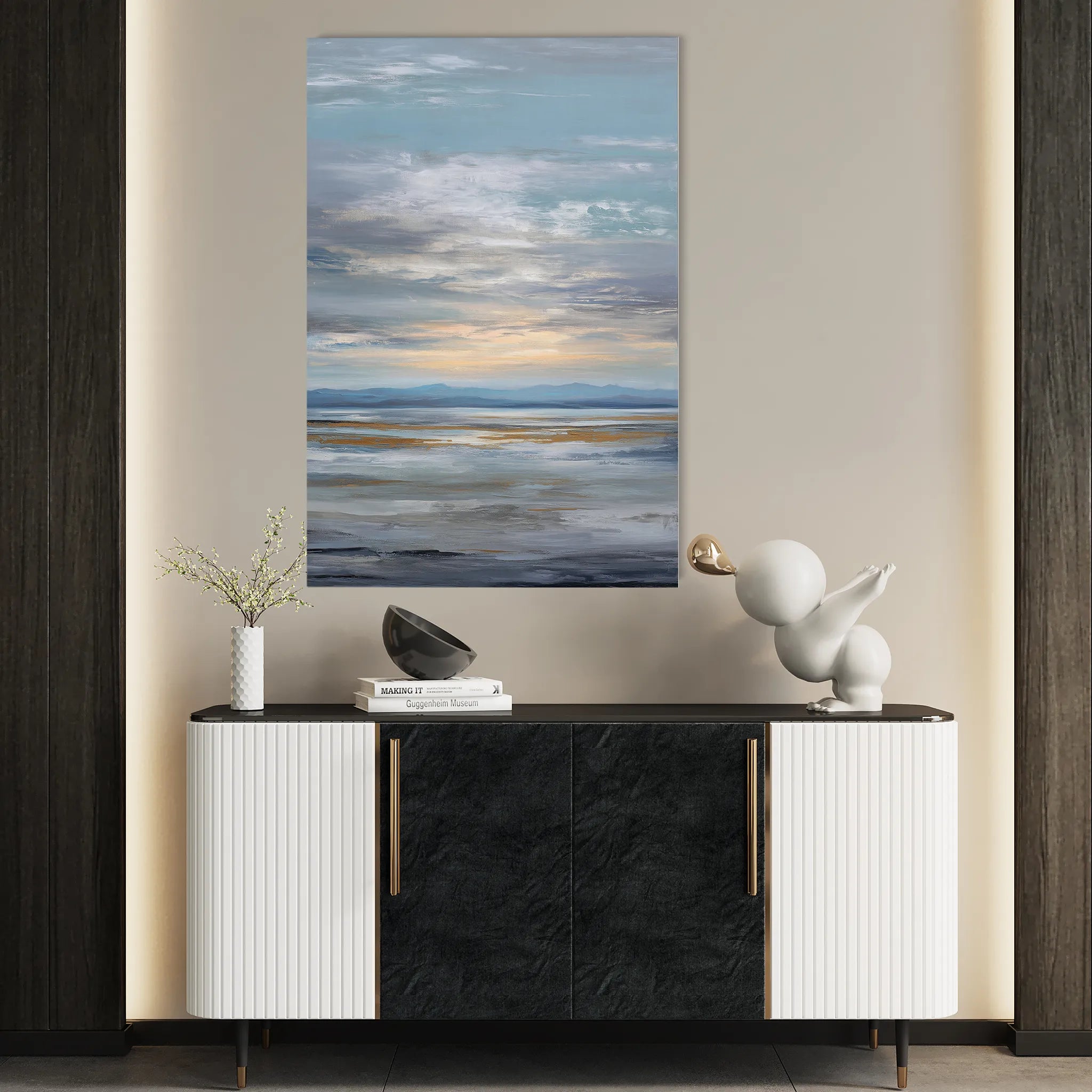 Abstract 2069 Canvas Art 60 x 40 cm / Black