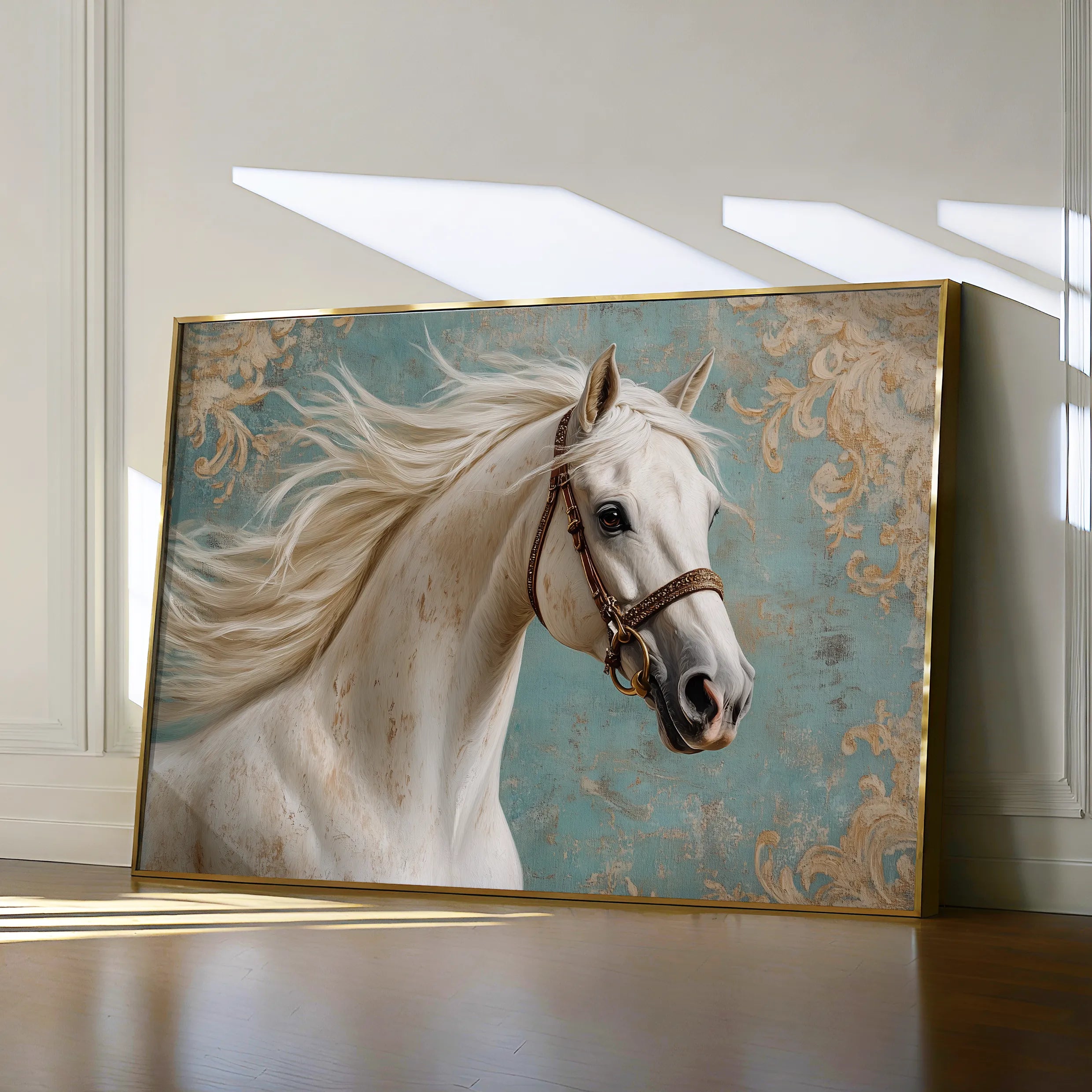 Horses 207 Canvas Art 60 x 40 cm / Black