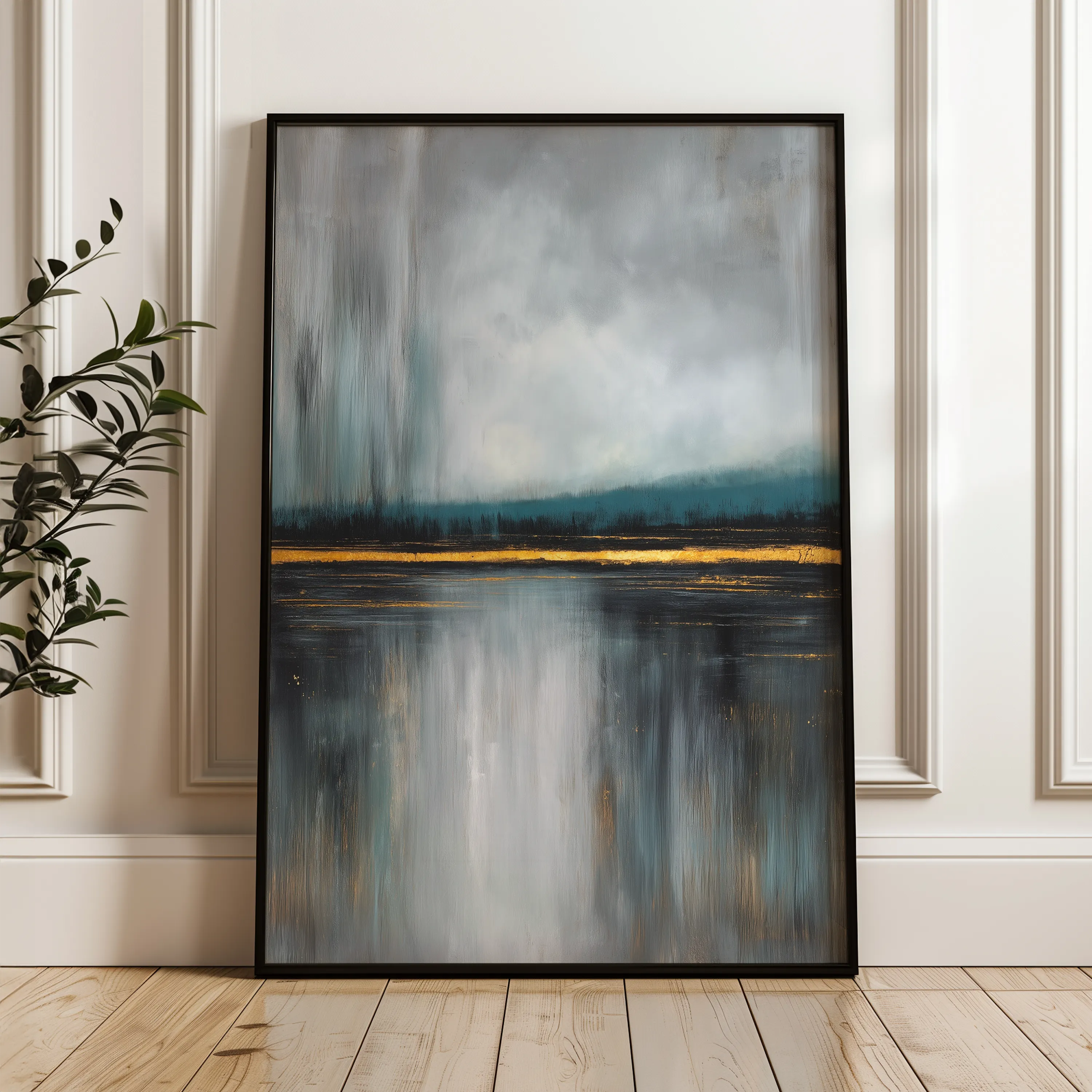 Abstract 2074 Canvas Art 60 x 40 cm / Black