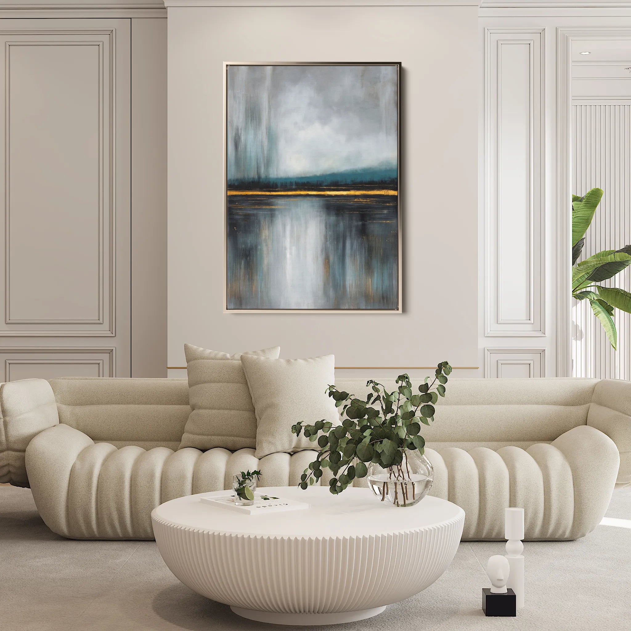 Abstract 2074 Canvas Art 60 x 40 cm / Black