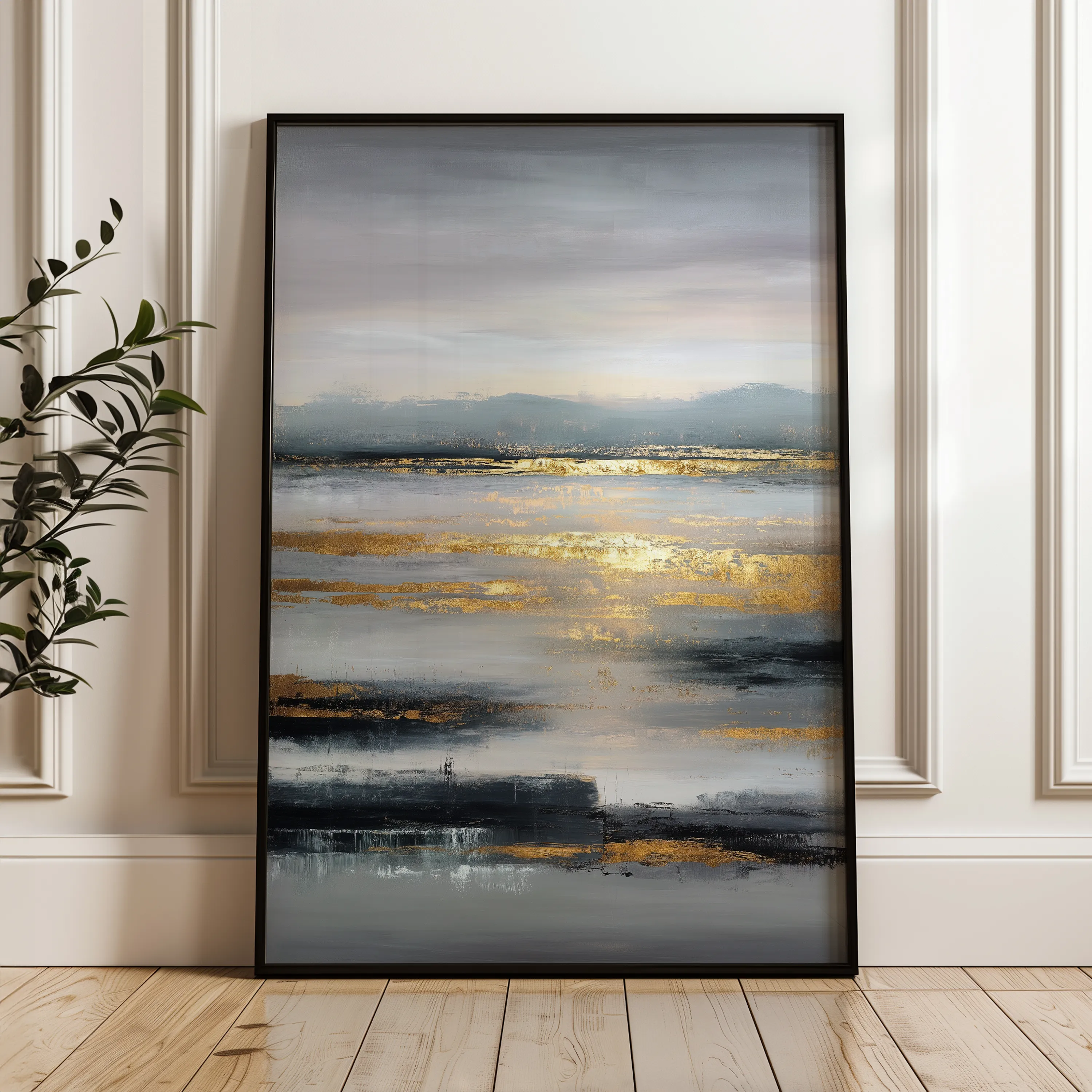 Abstract 2075 Canvas Art 60 x 40 cm / Black