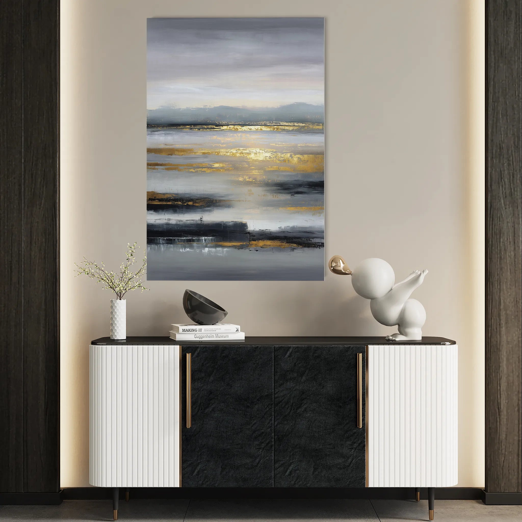 Abstract 2075 Canvas Art 60 x 40 cm / Black