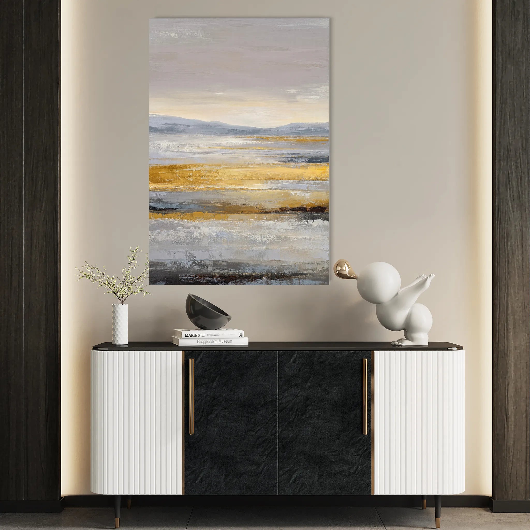 Abstract 2077 Canvas Art 60 x 40 cm / Black