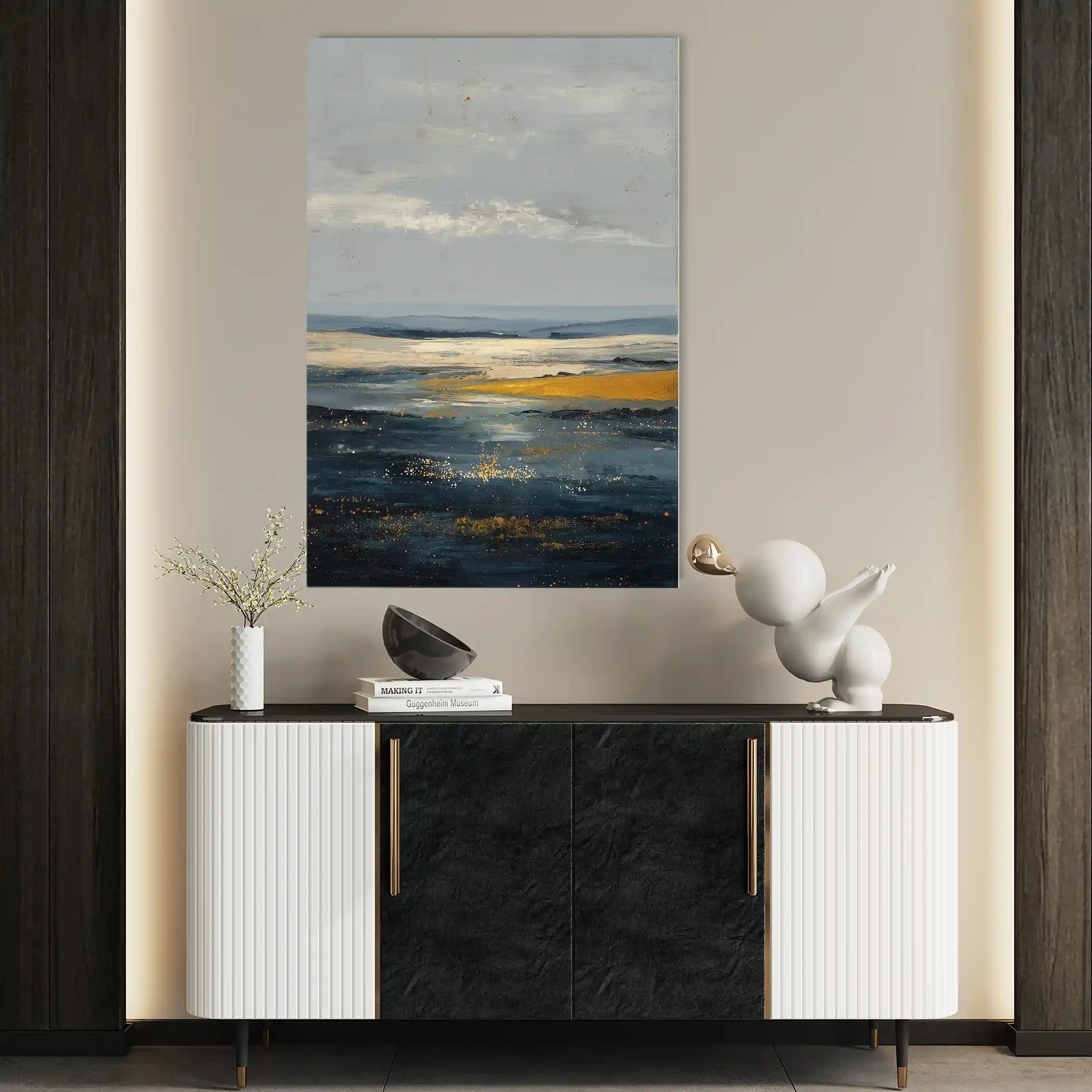 Abstract 2079 Canvas Art 60 x 40 cm / Black