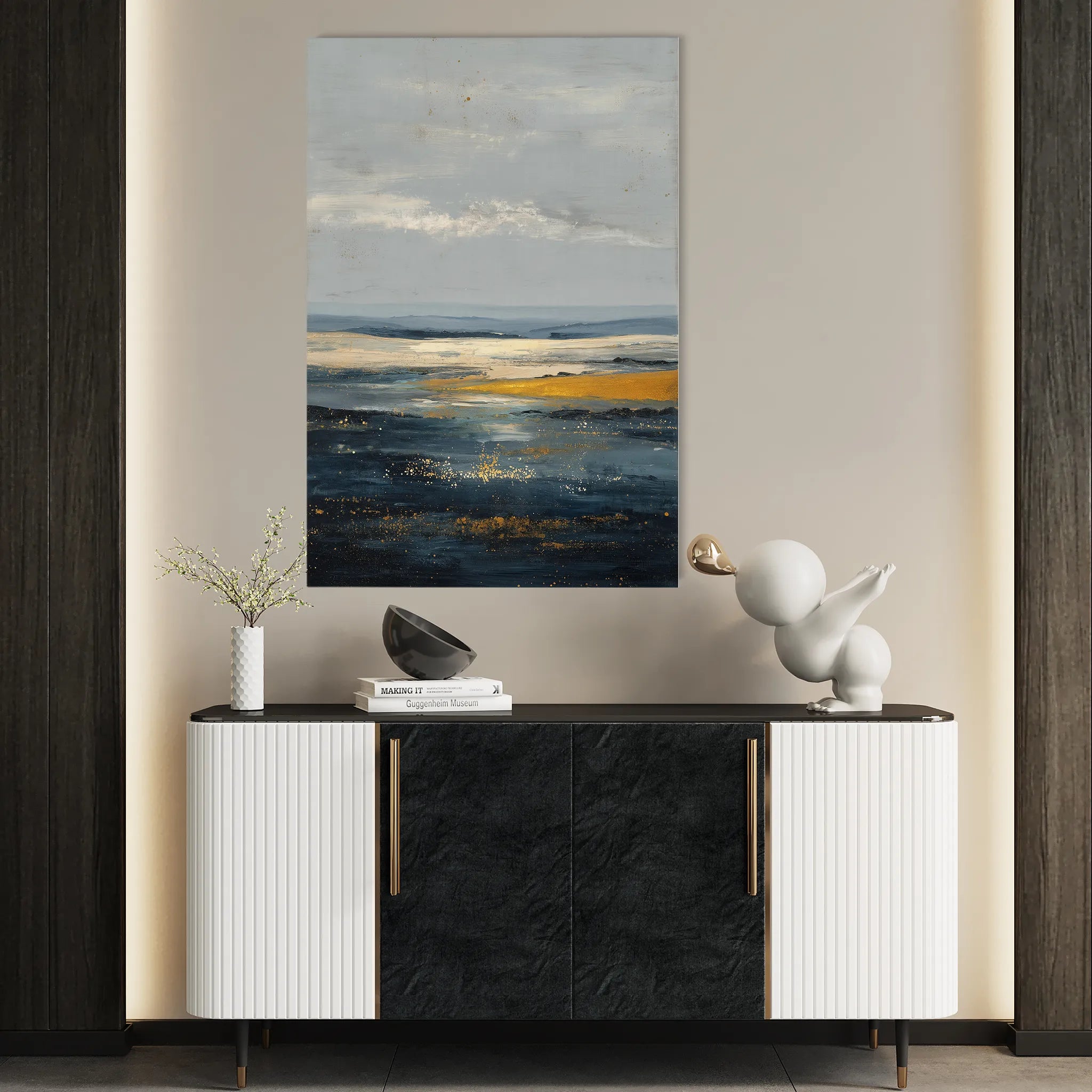Abstract 2079 Canvas Art 60 x 40 cm / Black