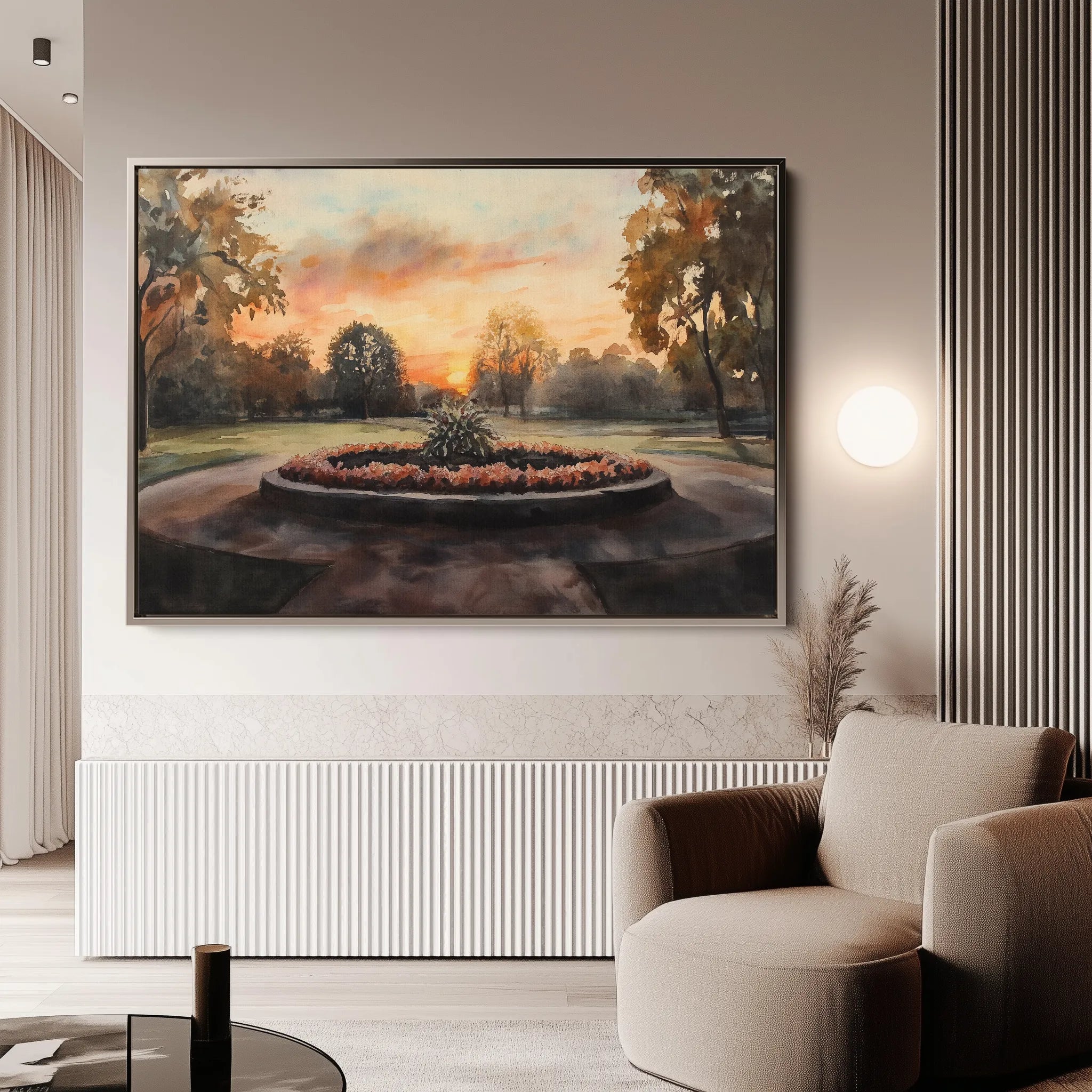 Landscape 208 Canvas Art 60 x 40 cm / Black