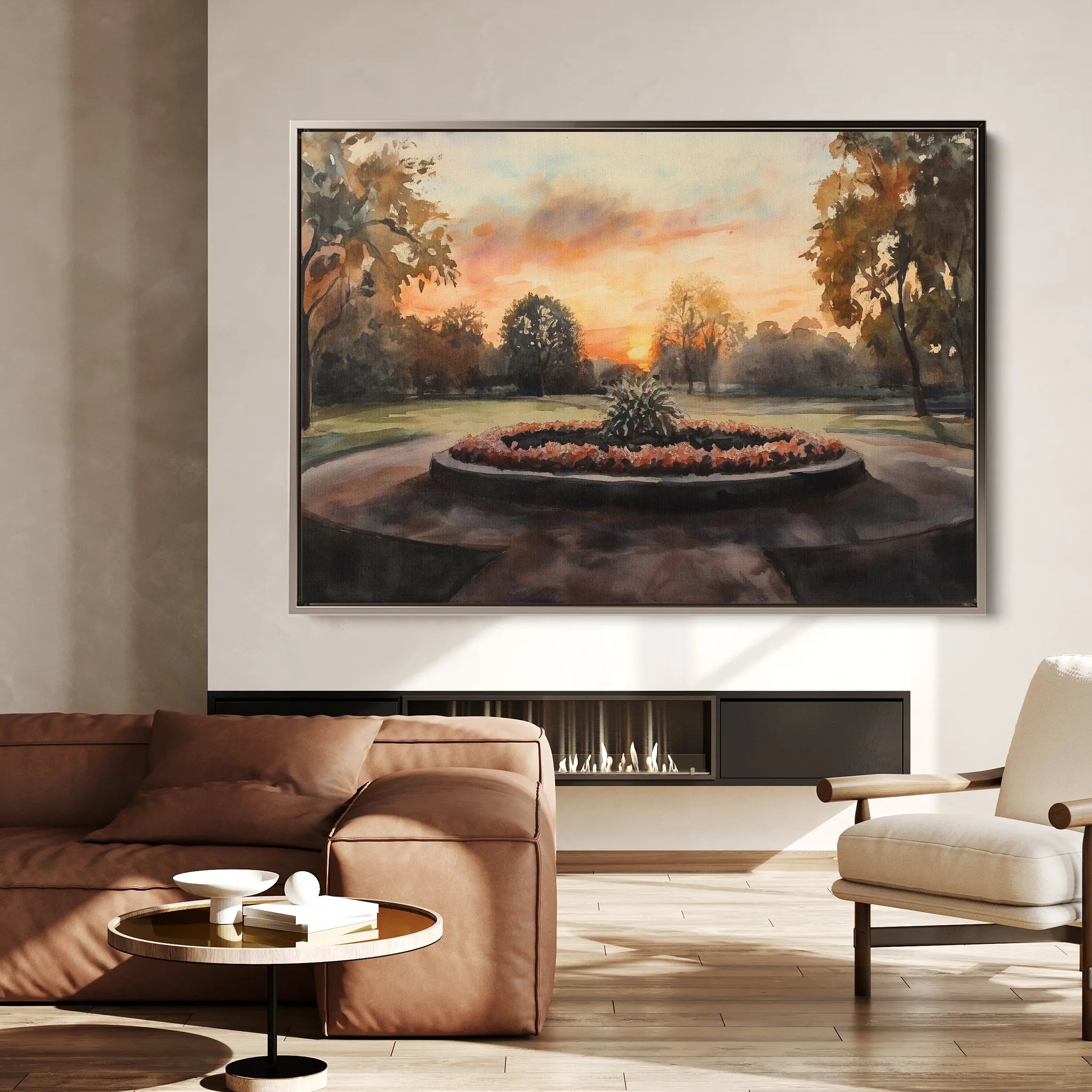 Landscape 208 Canvas Art 60 x 40 cm / Black