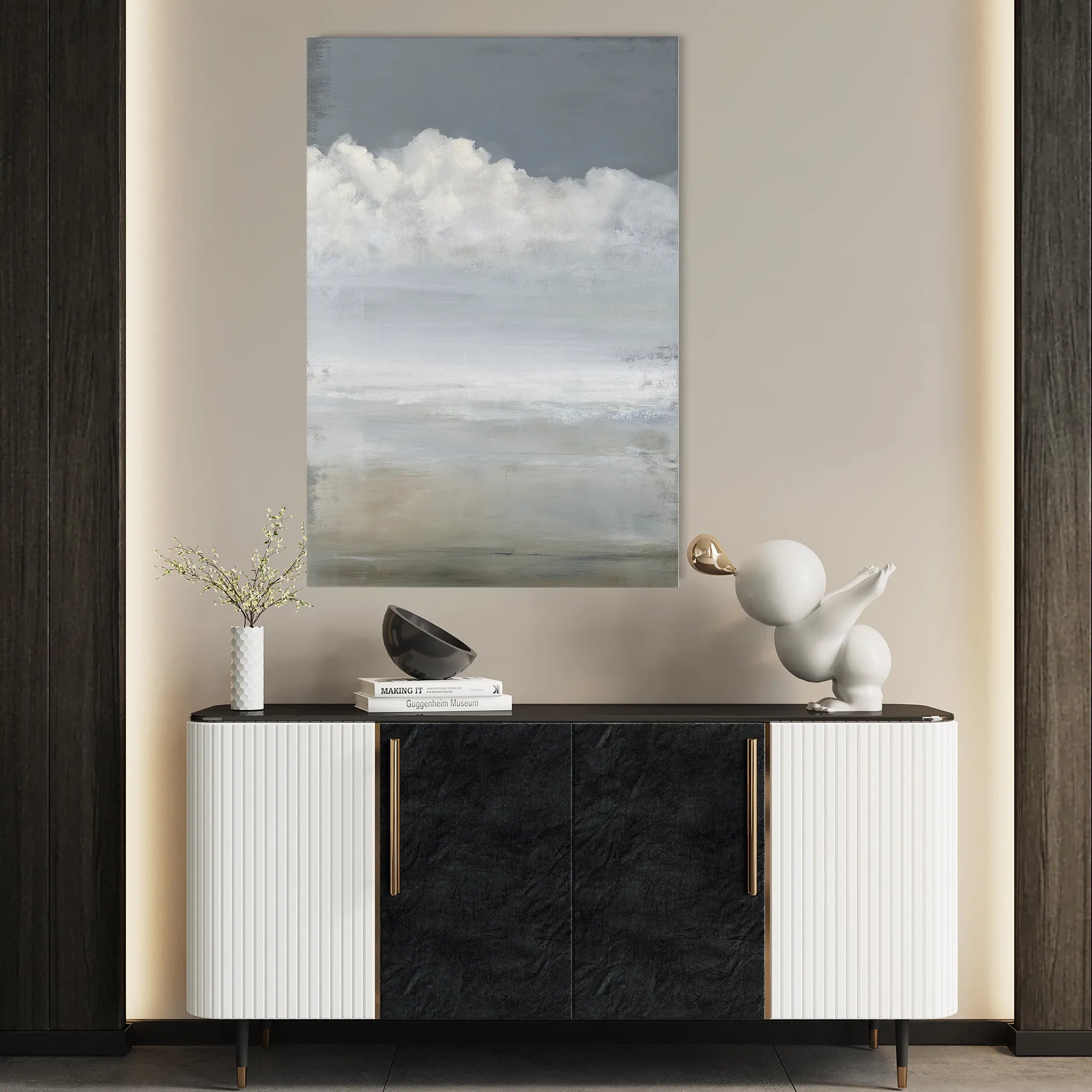 Abstract 2081 Canvas Art 60 x 40 cm / Black