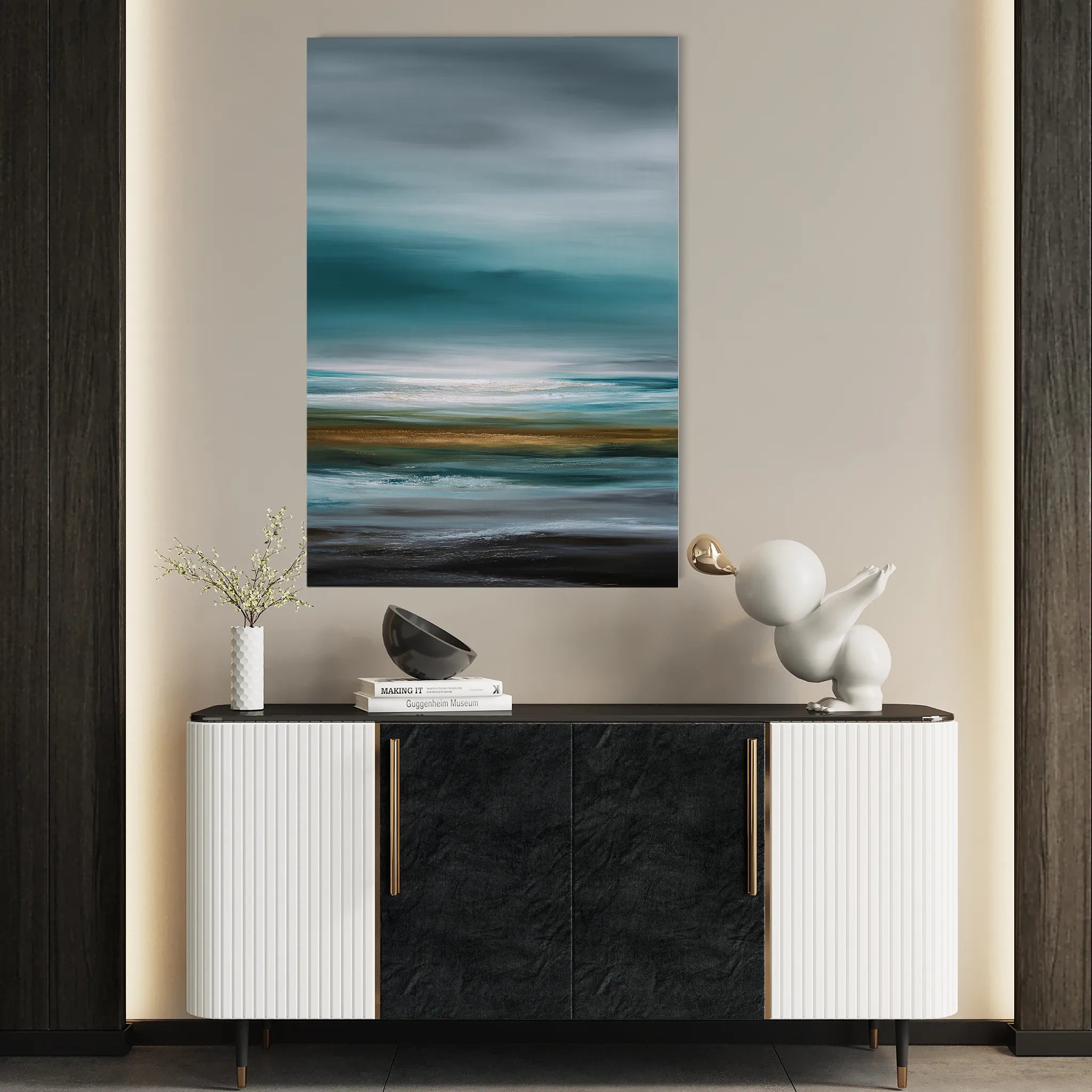 Abstract 2086 Canvas Art 60 x 40 cm / Black