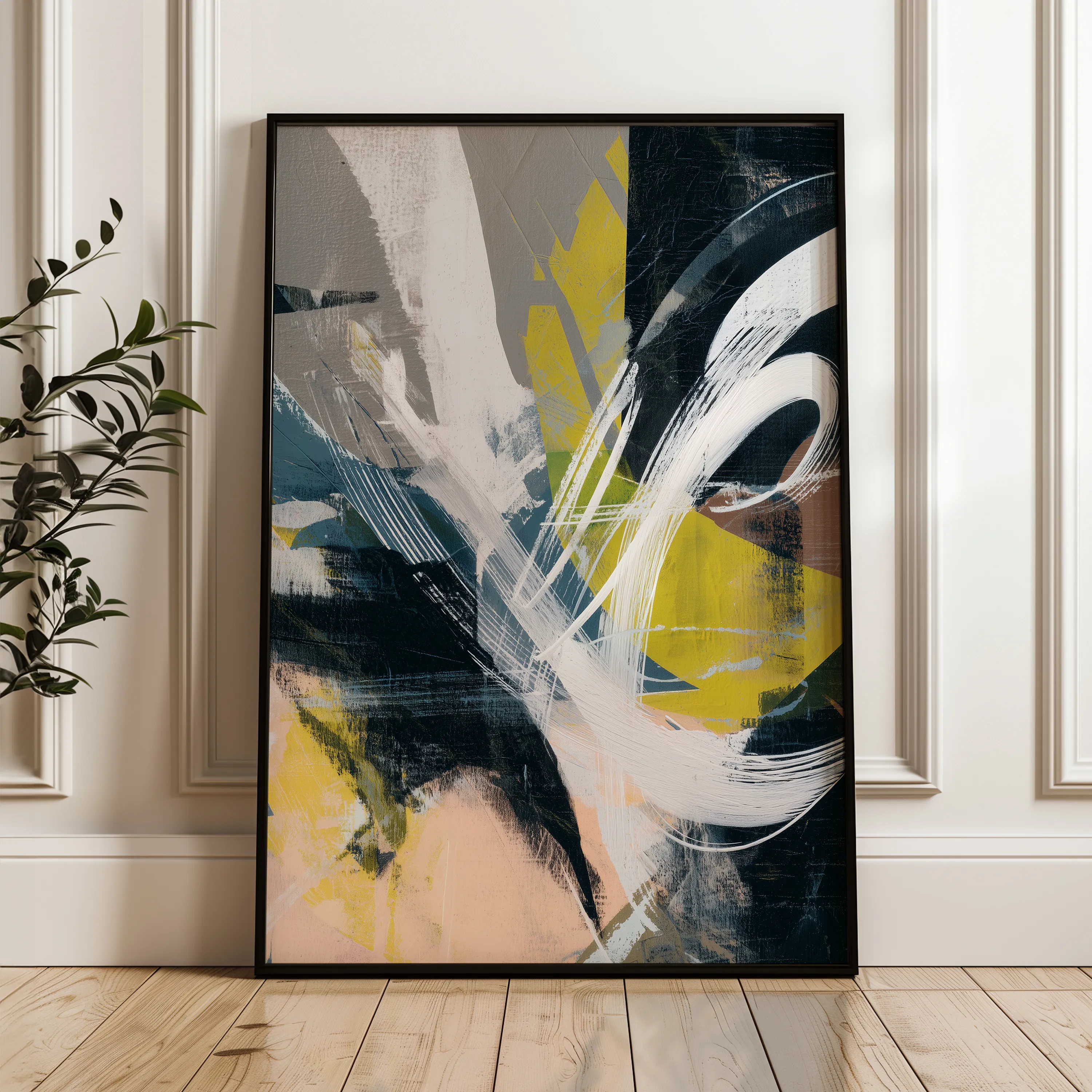 Abstract 2087 Canvas Art 60 x 40 cm / Black