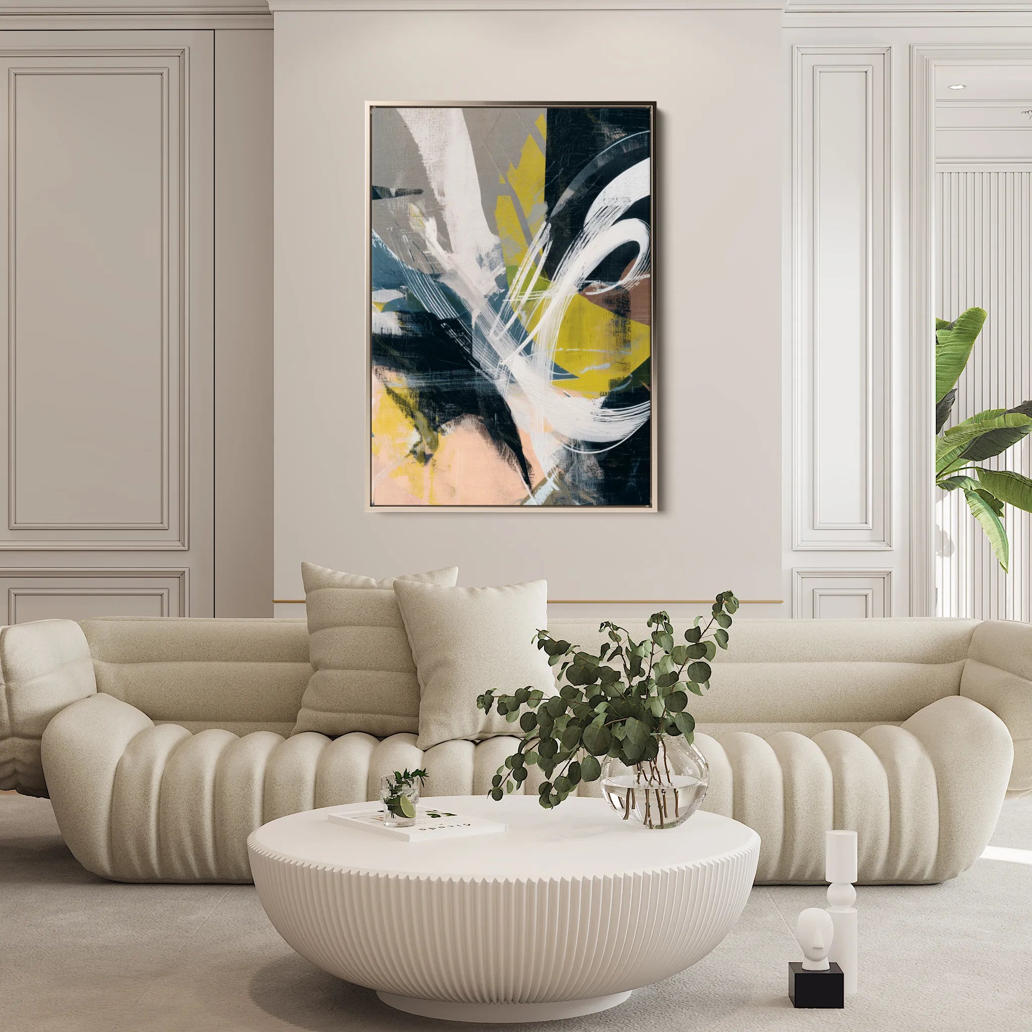 Abstract 2087 Canvas Art 60 x 40 cm / Black