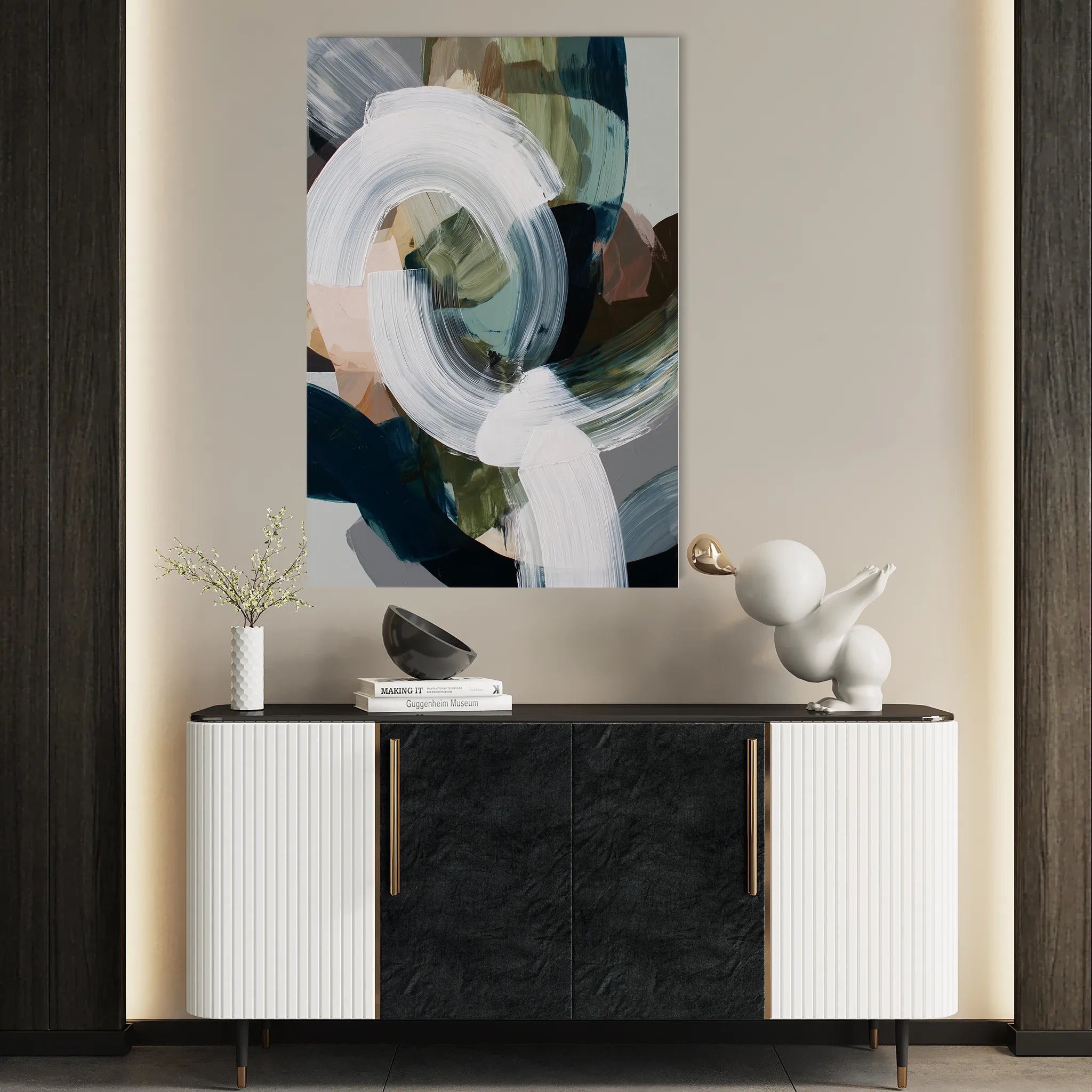 Abstract 2088 Canvas Art 60 x 40 cm / Black