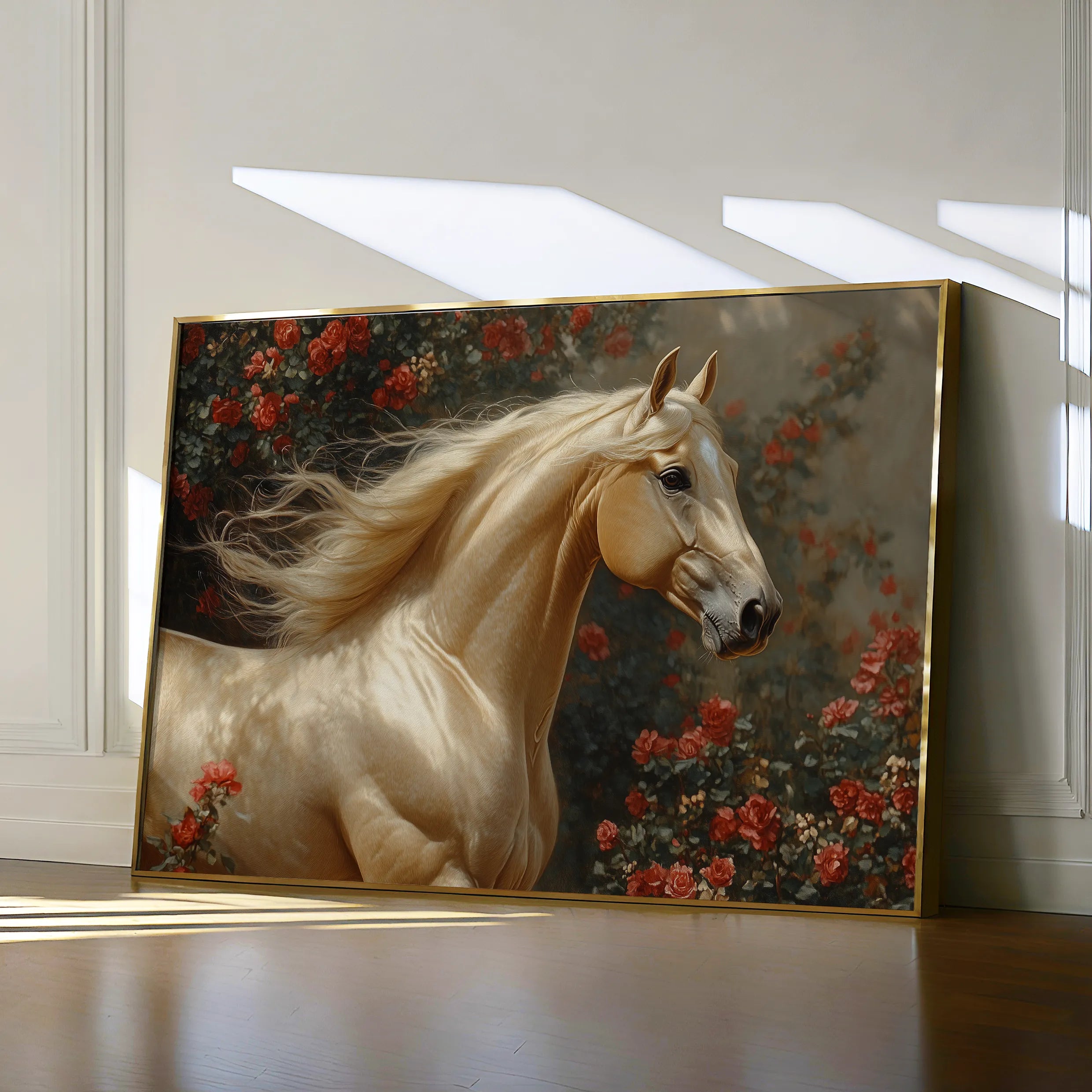 Horses 209 Canvas Art 60 x 40 cm / Black