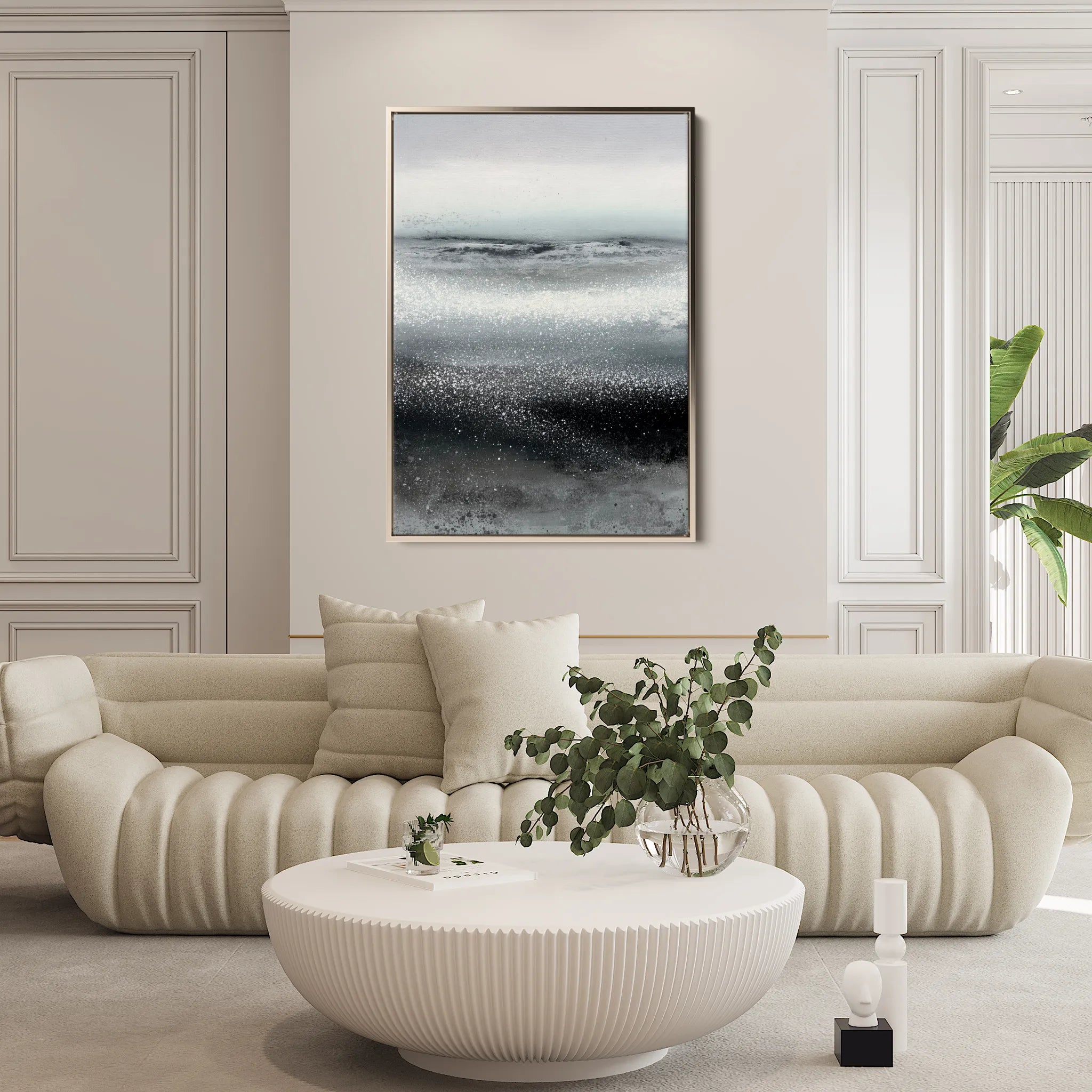 Abstract 2091 Canvas Art 60 x 40 cm / Black