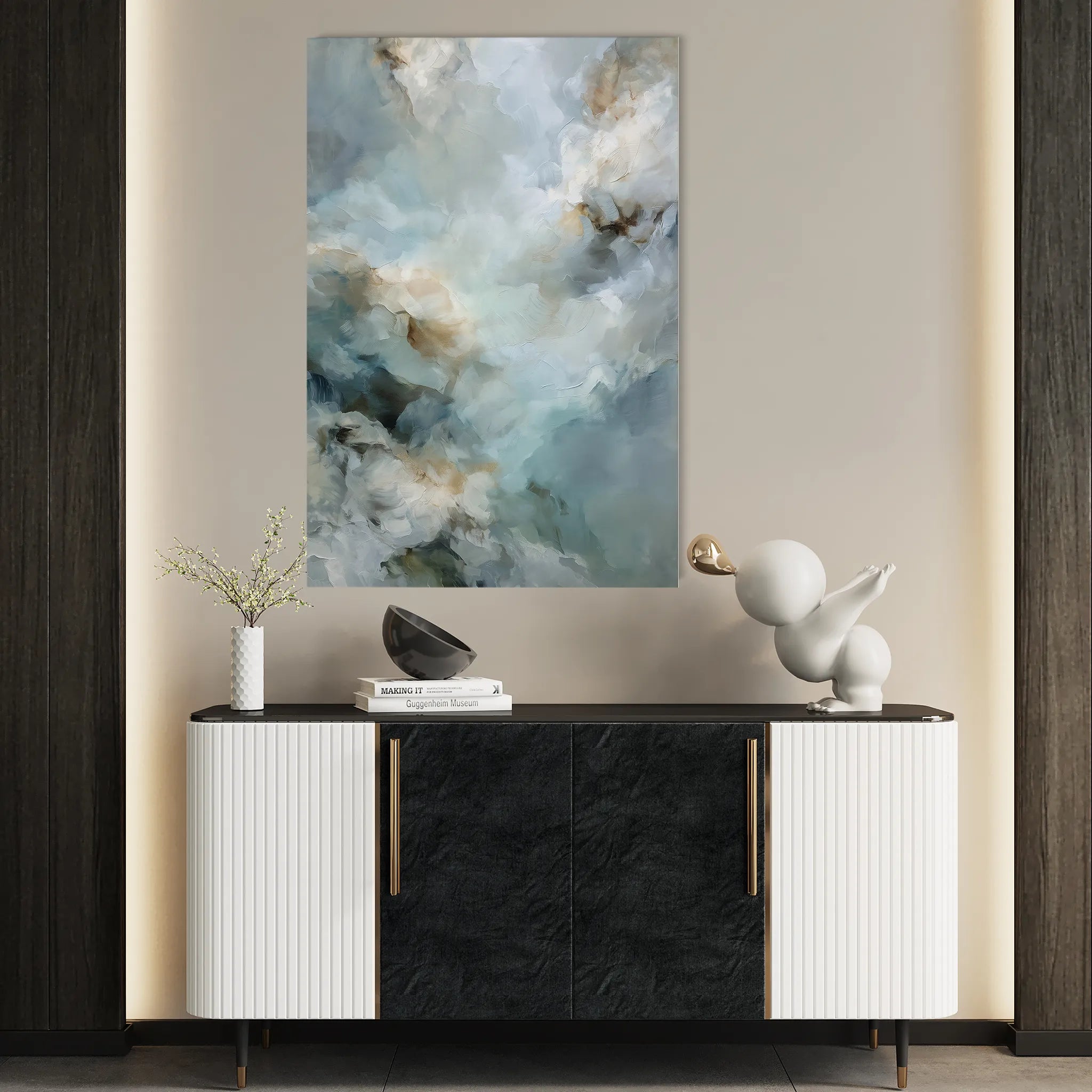 Abstract 2093 Canvas Art 60 x 40 cm / Black