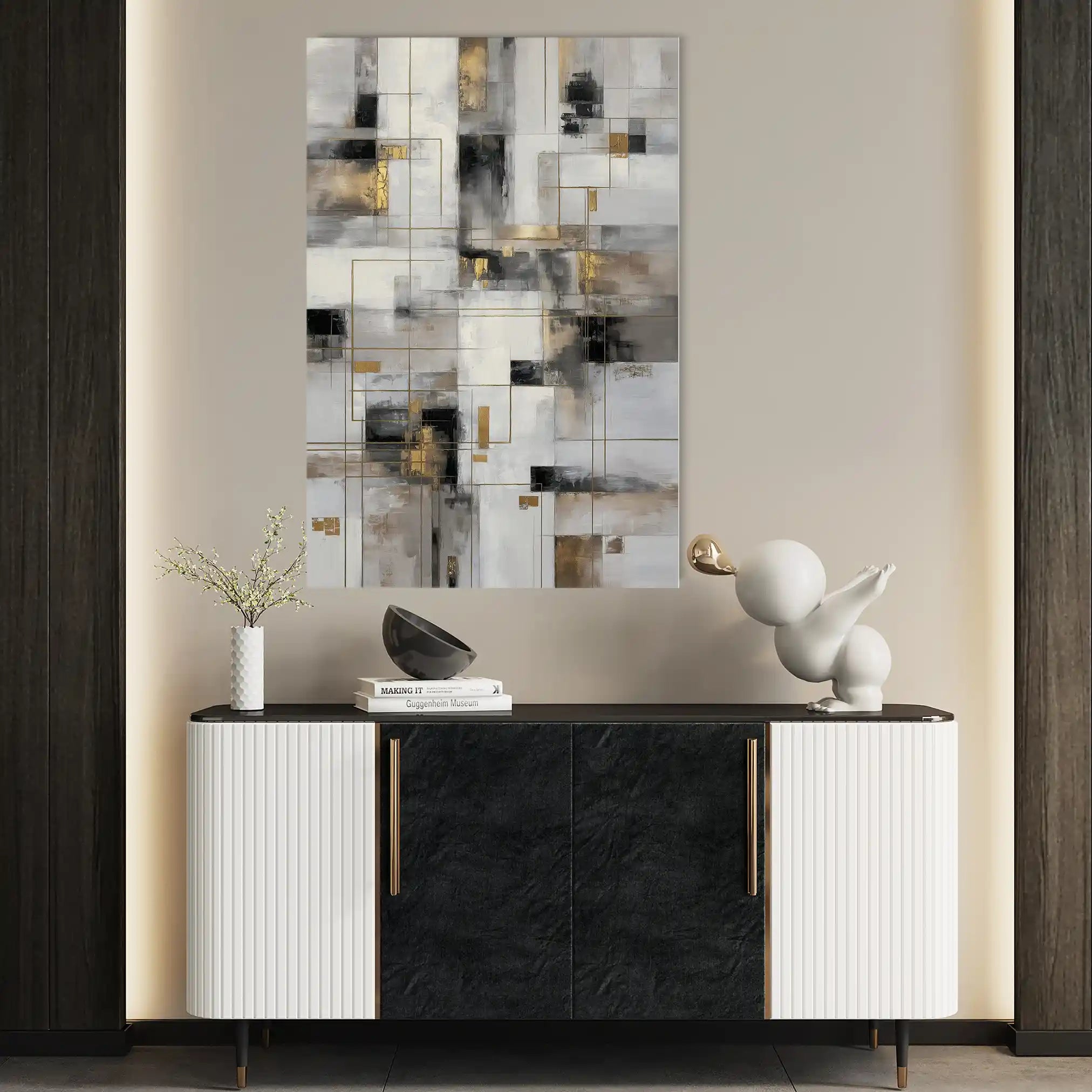 Abstract 2094 Canvas Art 60 x 40 cm / Black