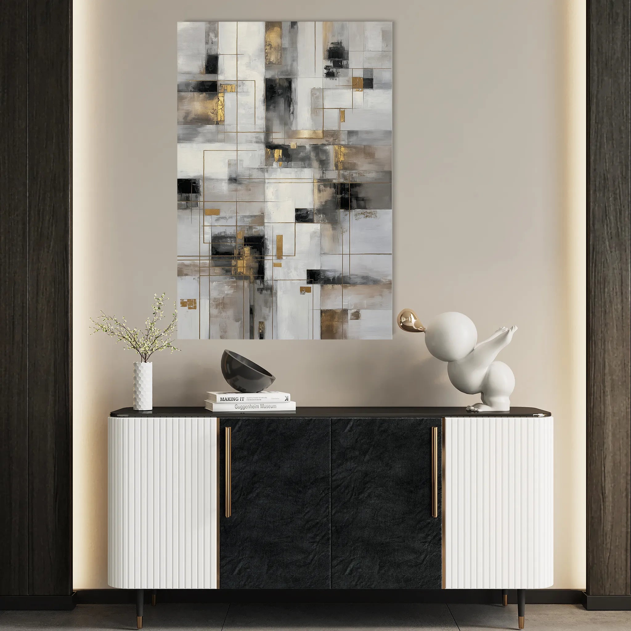 Abstract 2094 Canvas Art 60 x 40 cm / Black