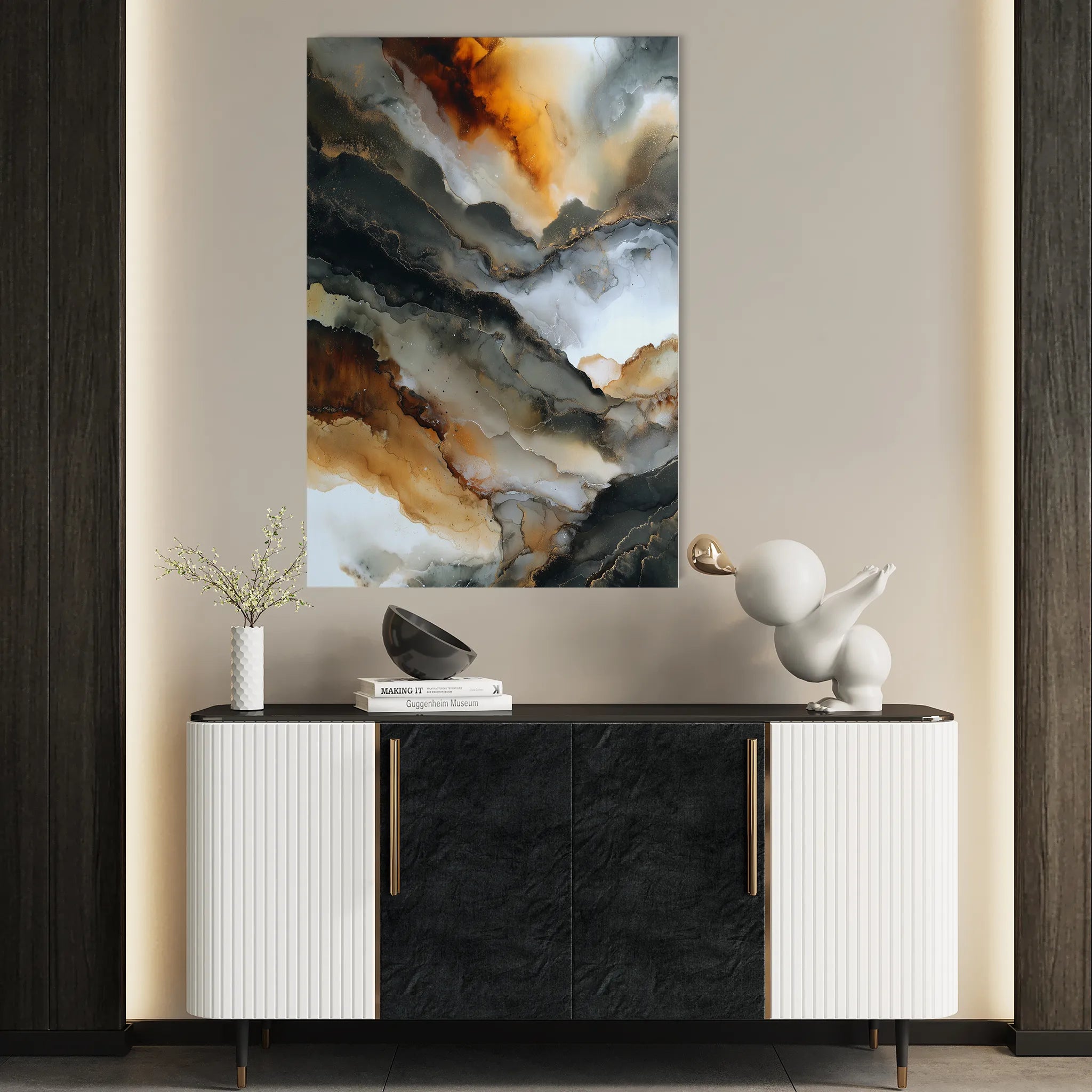 Abstract 2096 Canvas Art 60 x 40 cm / Black