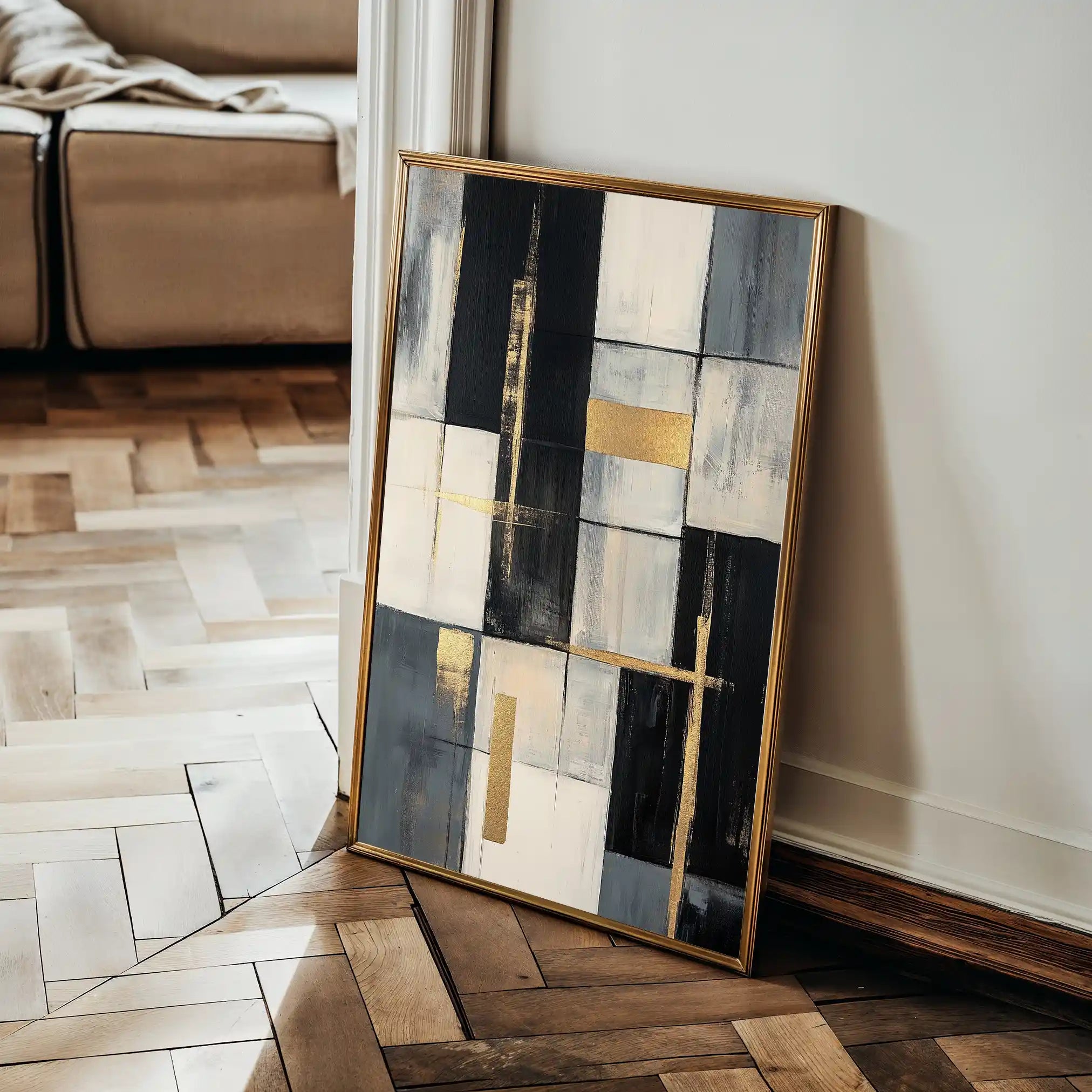 Abstract 2098 Canvas Art 60 x 40 cm / Black