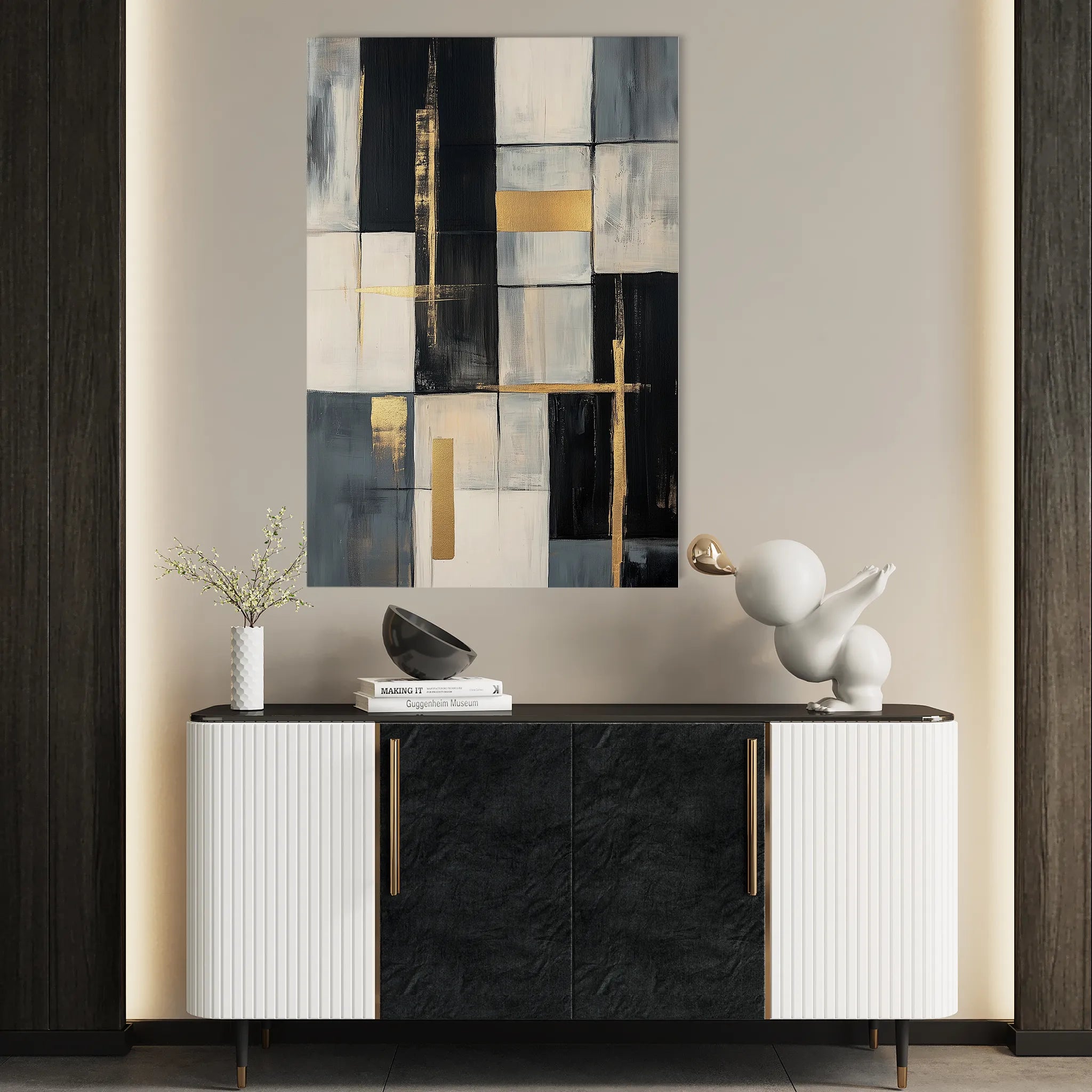 Abstract 2098 Canvas Art 60 x 40 cm / Black