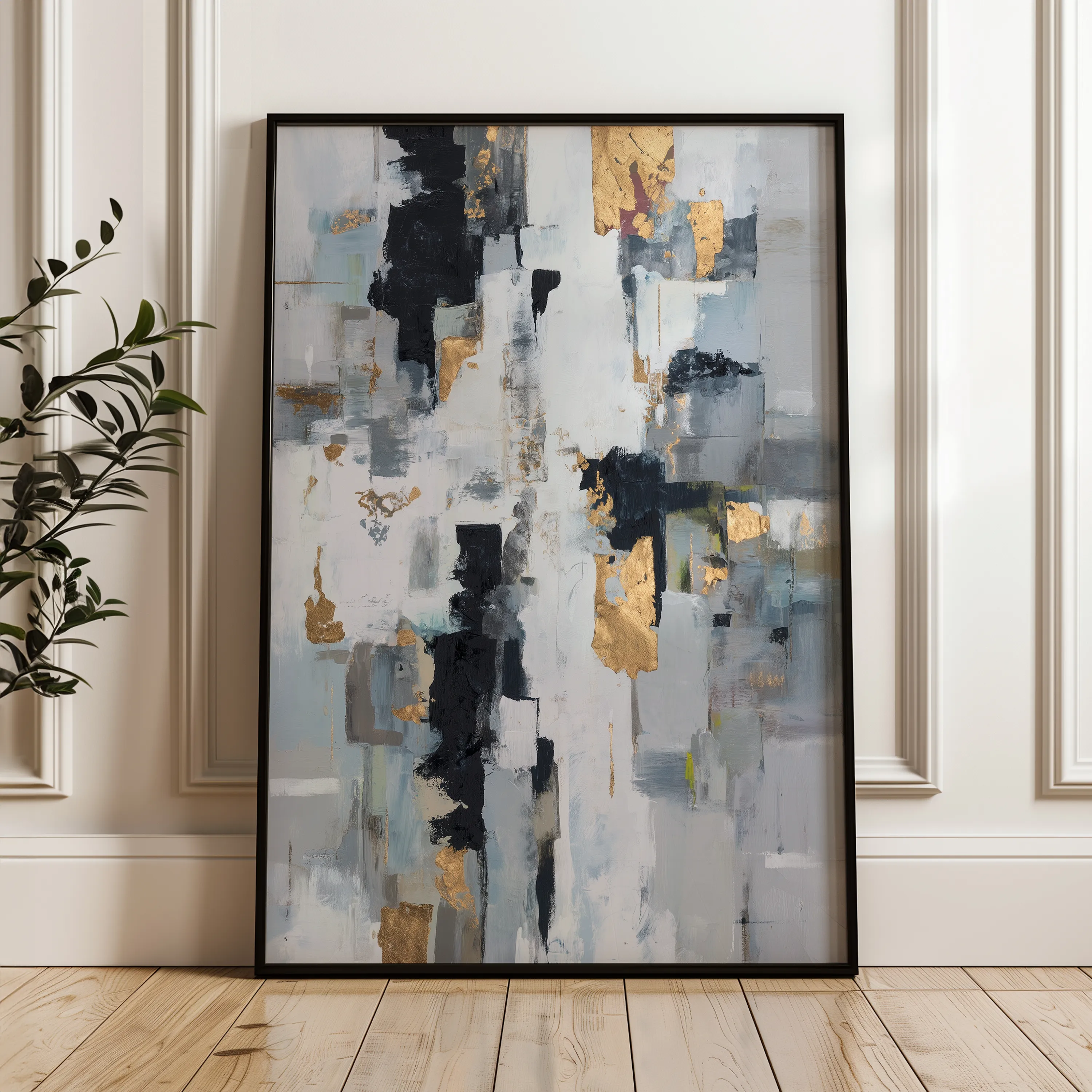 Abstract 2102 Canvas Art 60 x 40 cm / Black