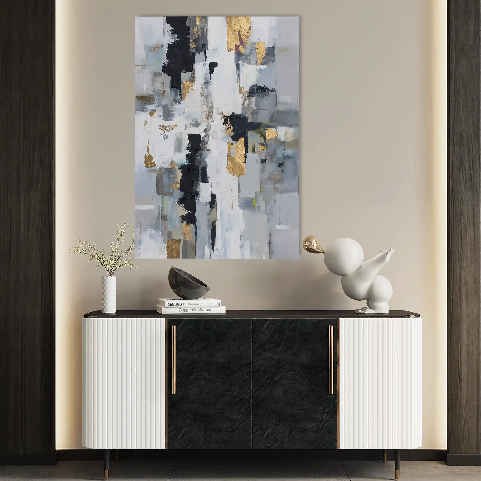 Abstract 2102 Canvas Art 60 x 40 cm / Black