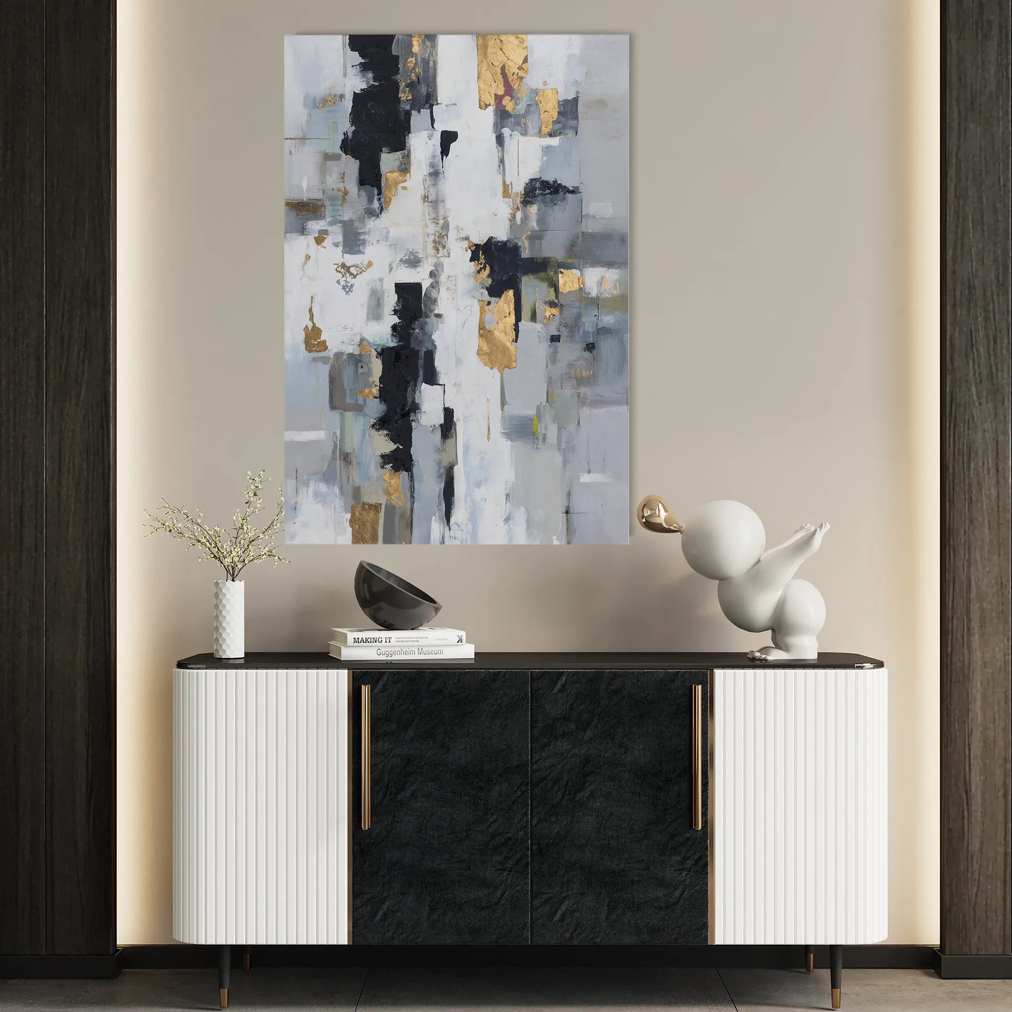 Abstract 2102 Canvas Art 60 x 40 cm / Black