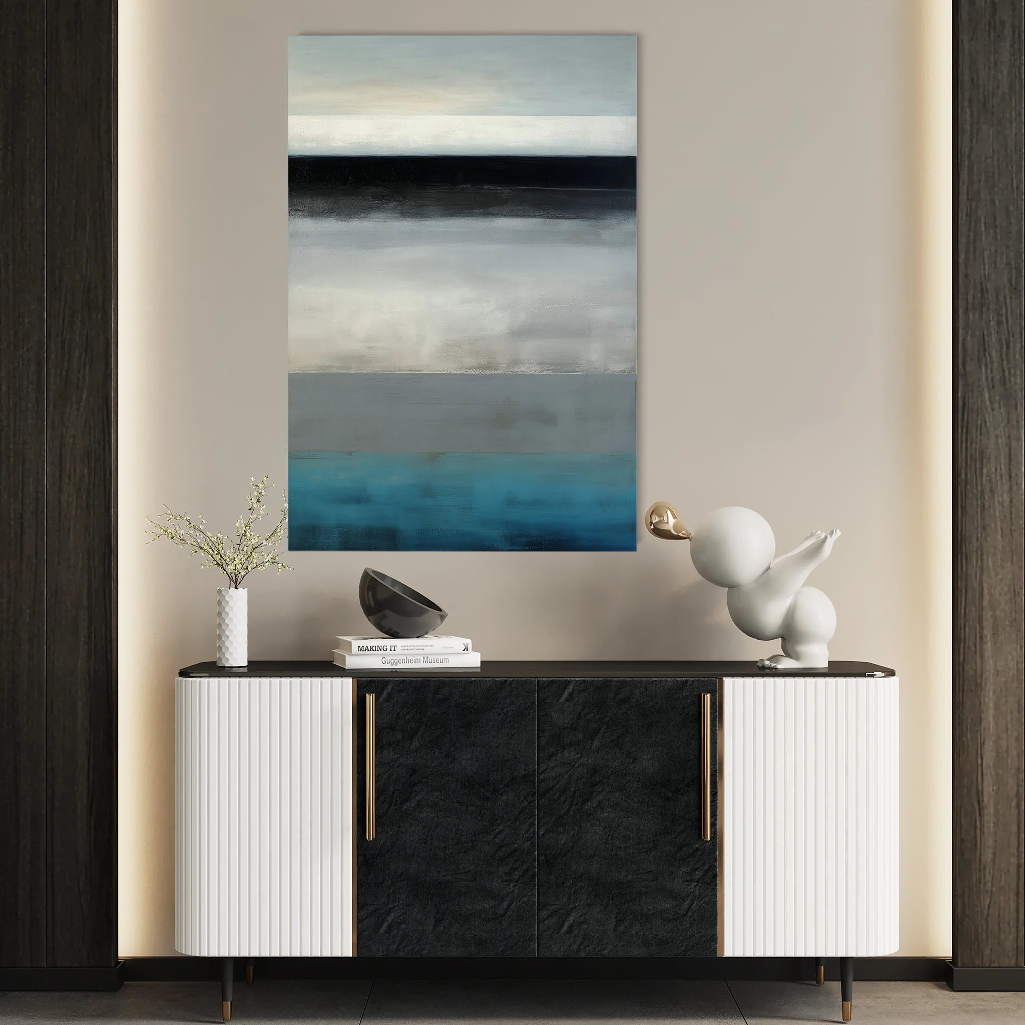 Abstract 2104 Canvas Art 60 x 40 cm / Black
