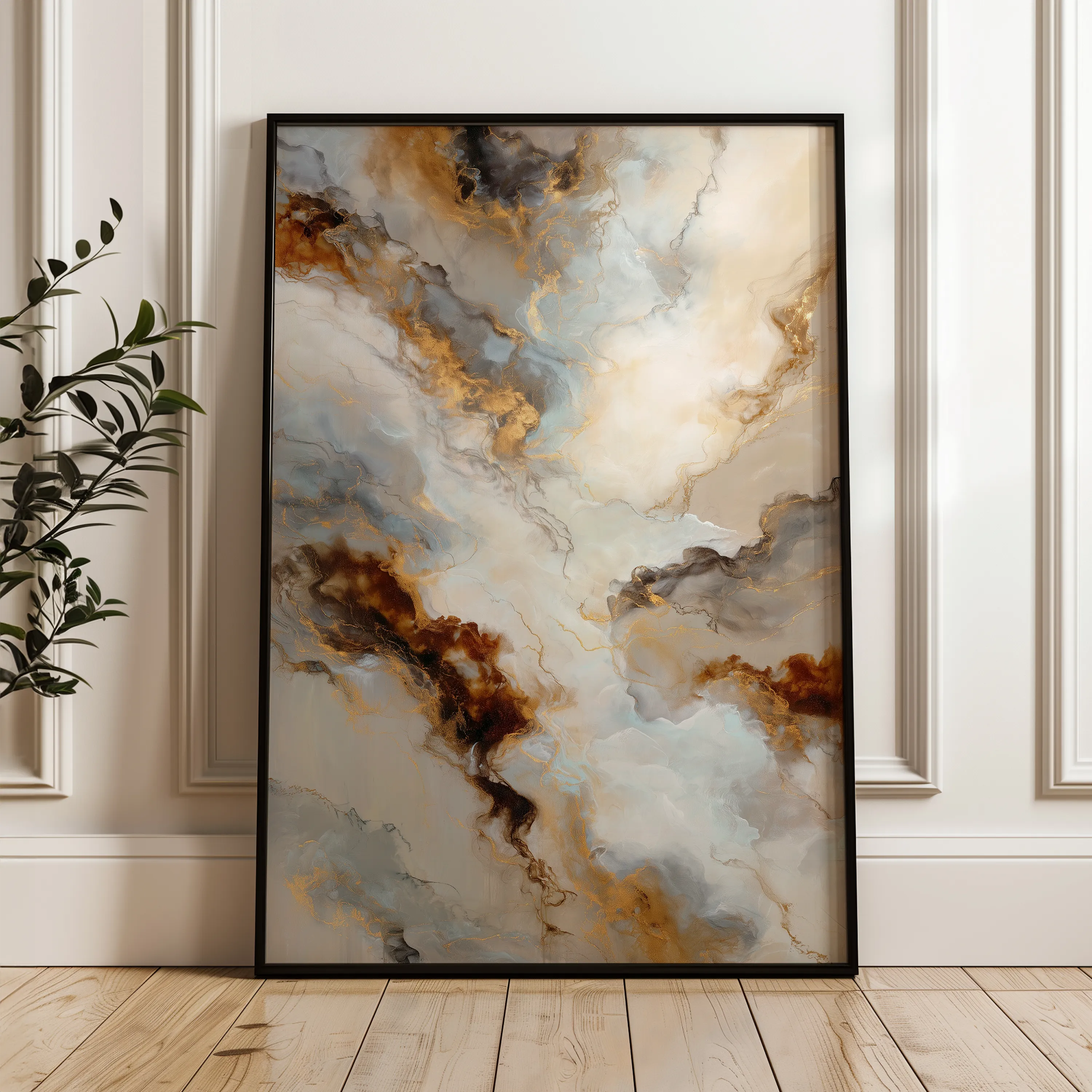 Abstract 2107 Canvas Art 60 x 40 cm / Black
