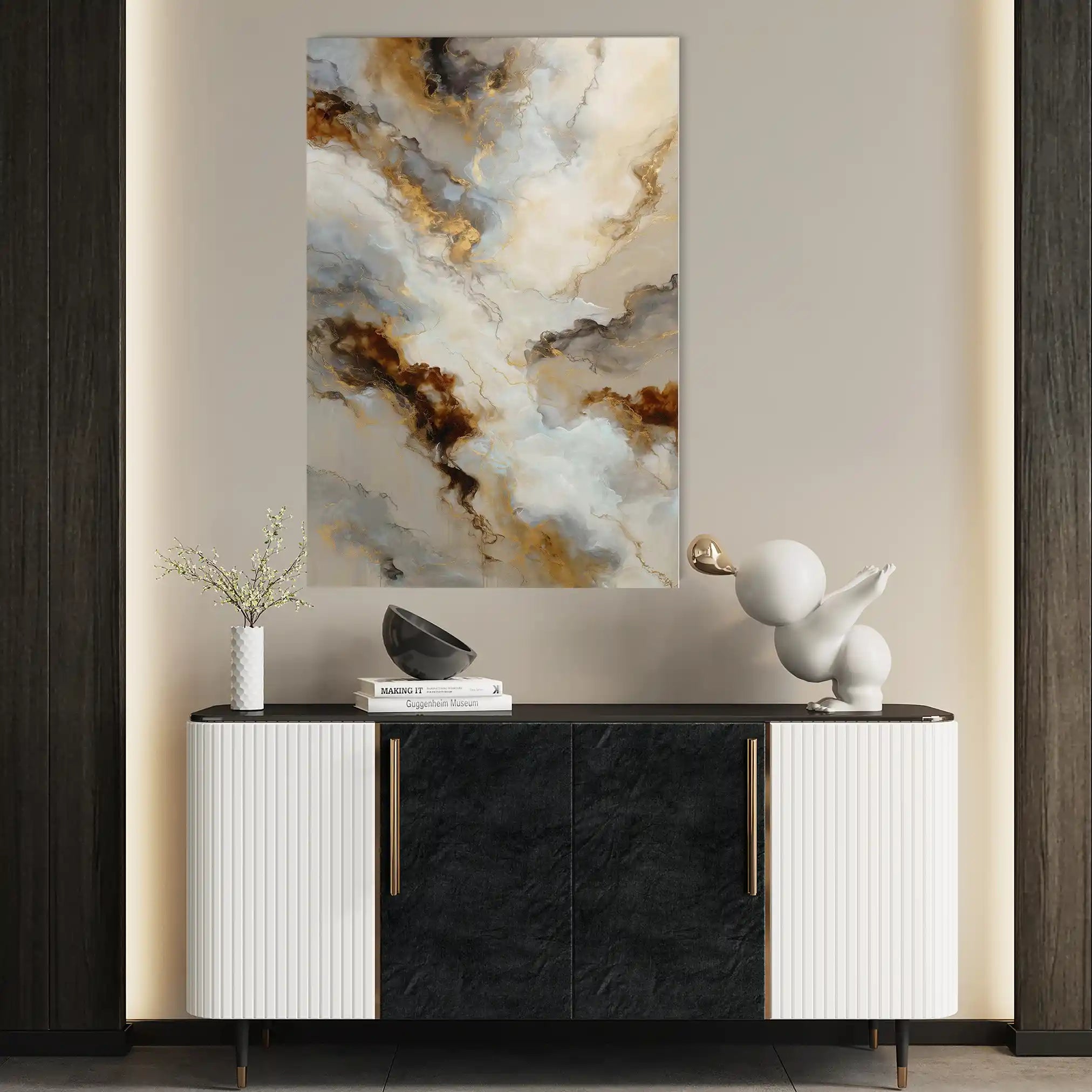 Abstract 2107 Canvas Art 60 x 40 cm / Black